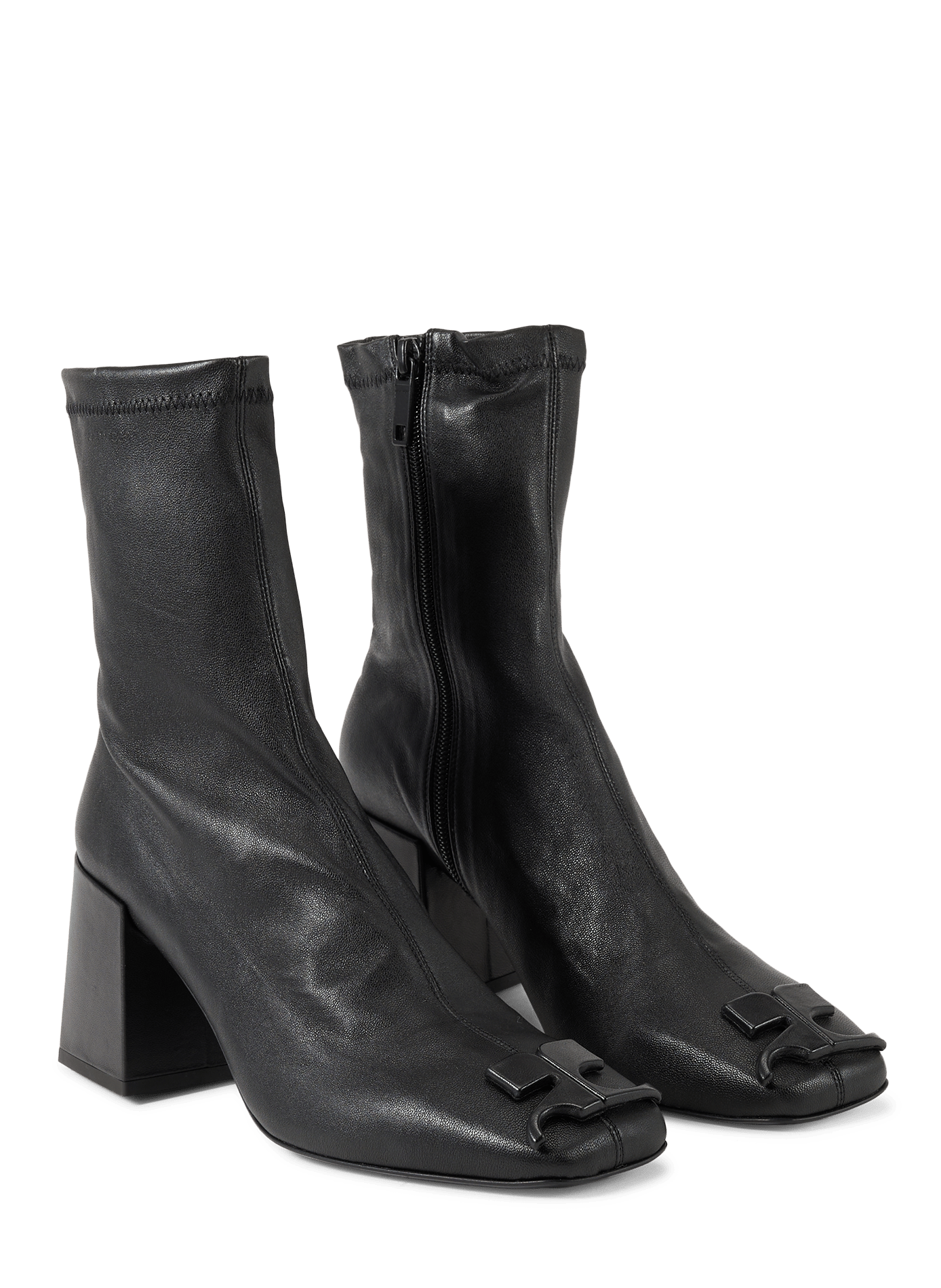 Ankle boots in leather COURRÈGES Nero