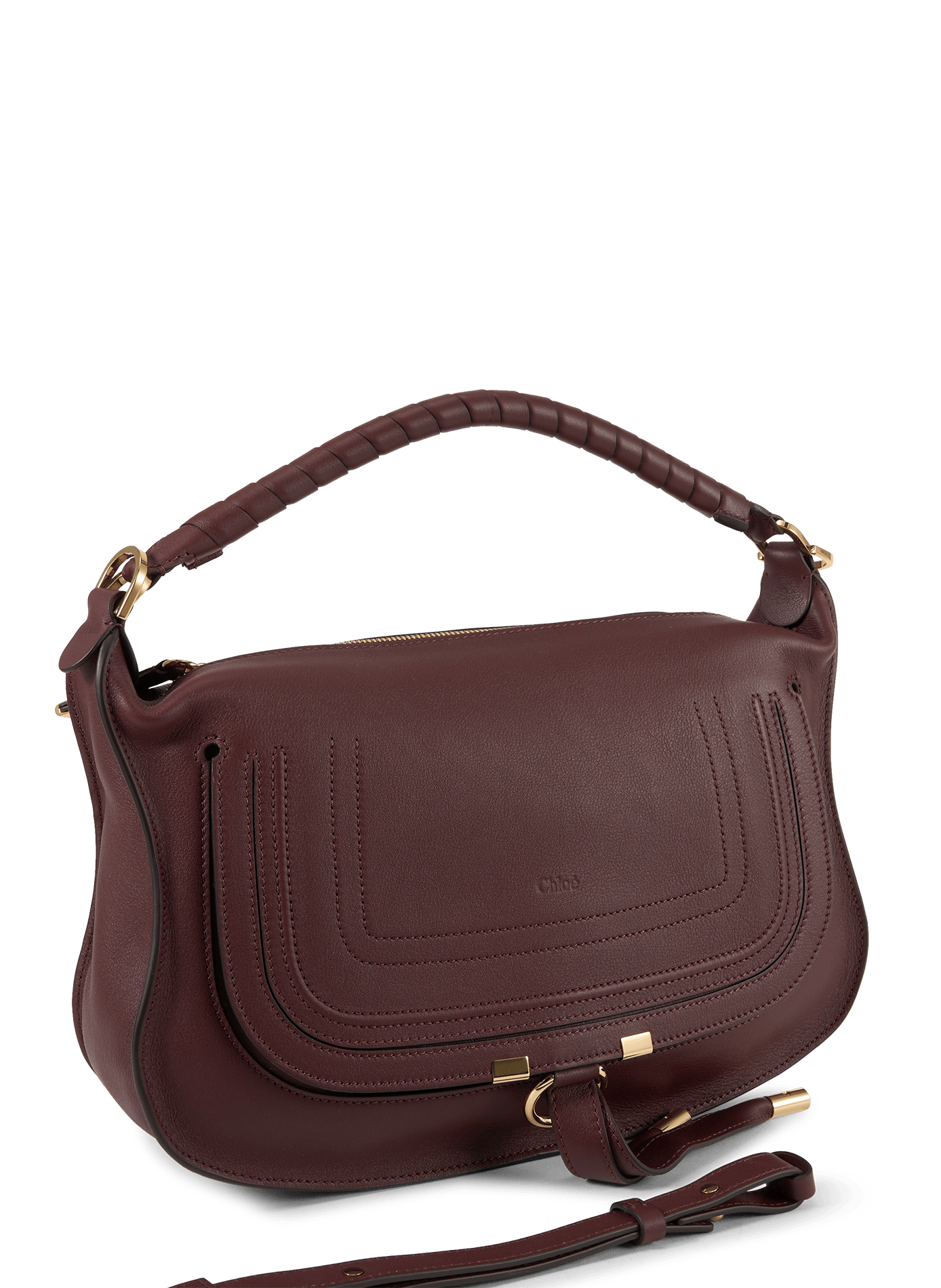 Small Marcie handbag in smooth calf leather. CHLOÉ Brown