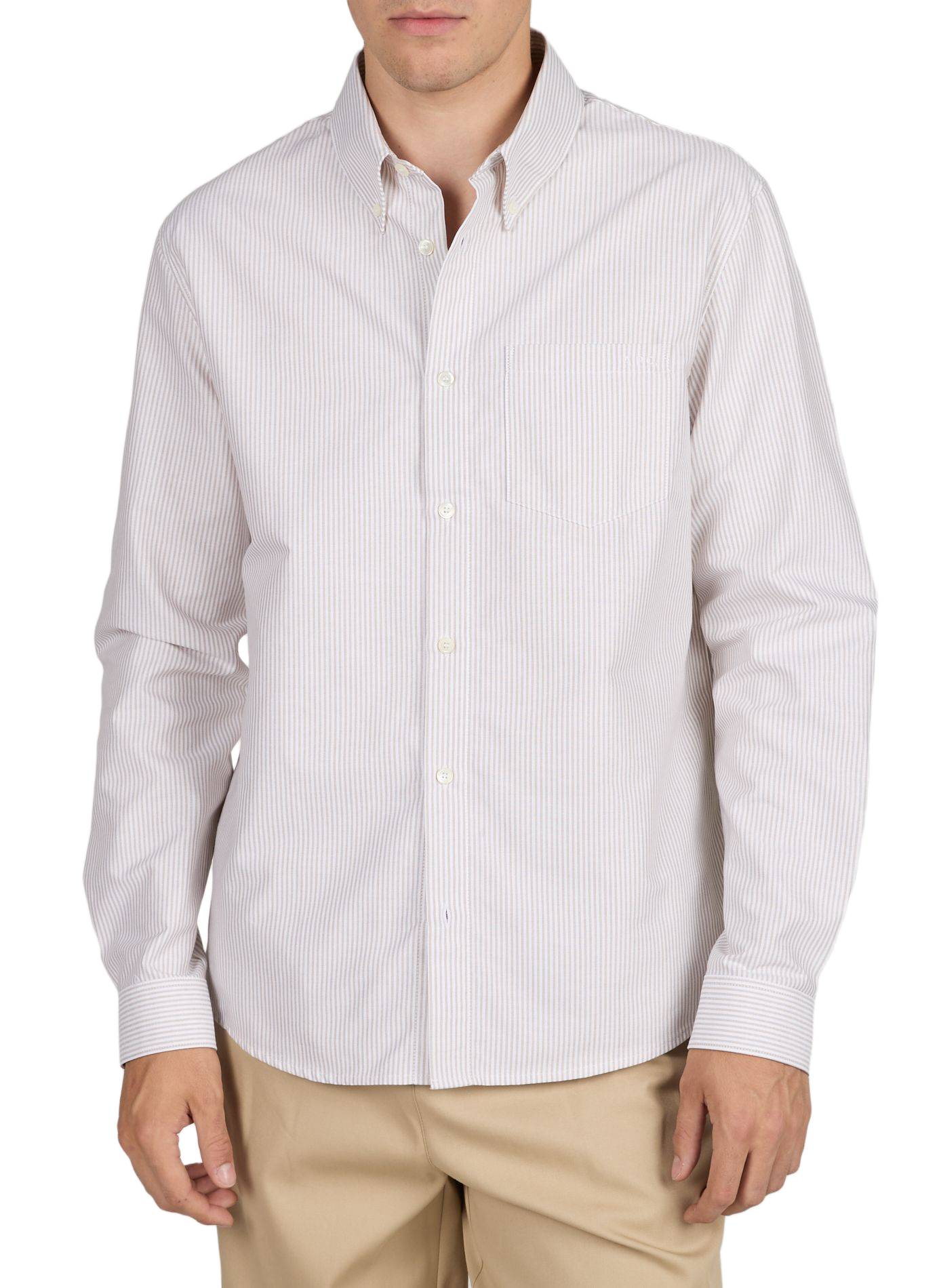 Oversized shirt with classic striped cotton collar A.P.C. Beige