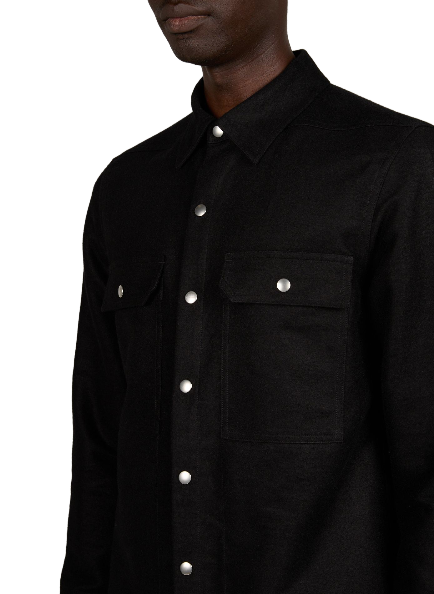 Chemise droite en coton mélangé RICK OWENS Noir