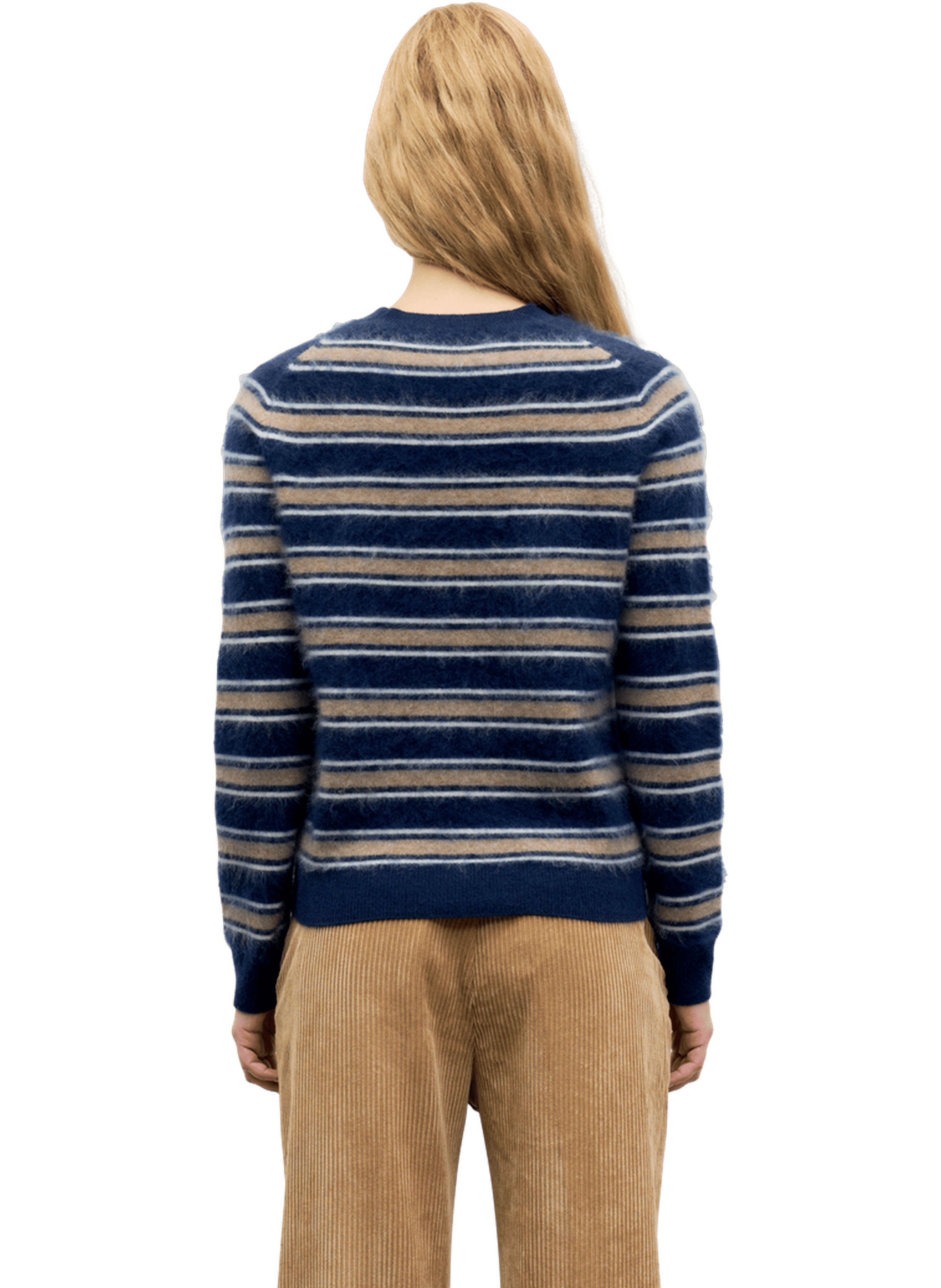 Pull à rayures en laine brossée - rima GERARD DAREL Marron