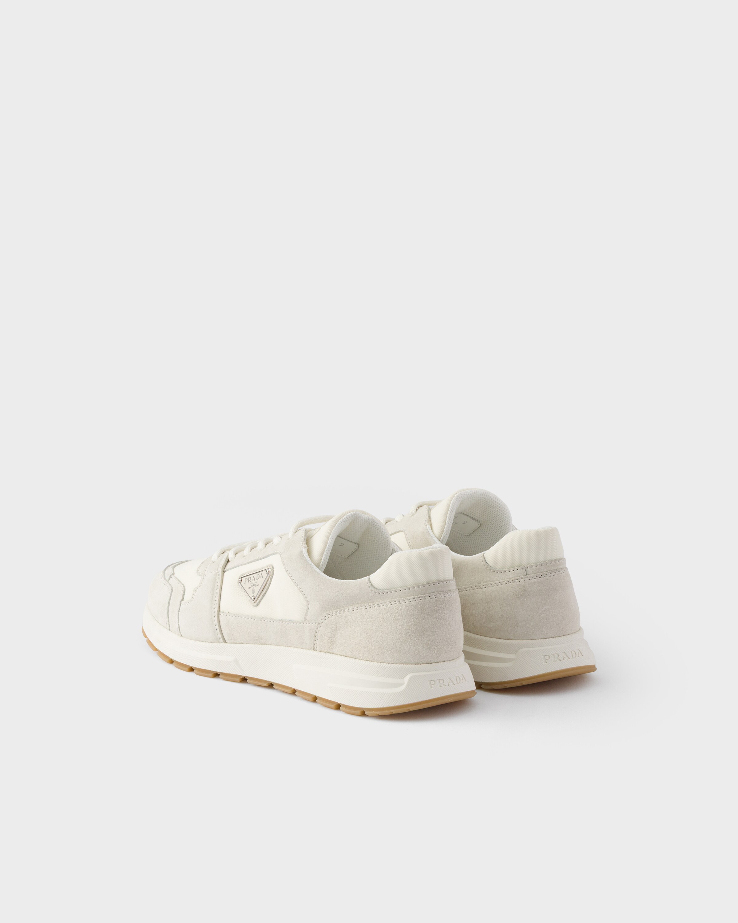 Sneakers prax en daim et re-nylon PRADA Beige
