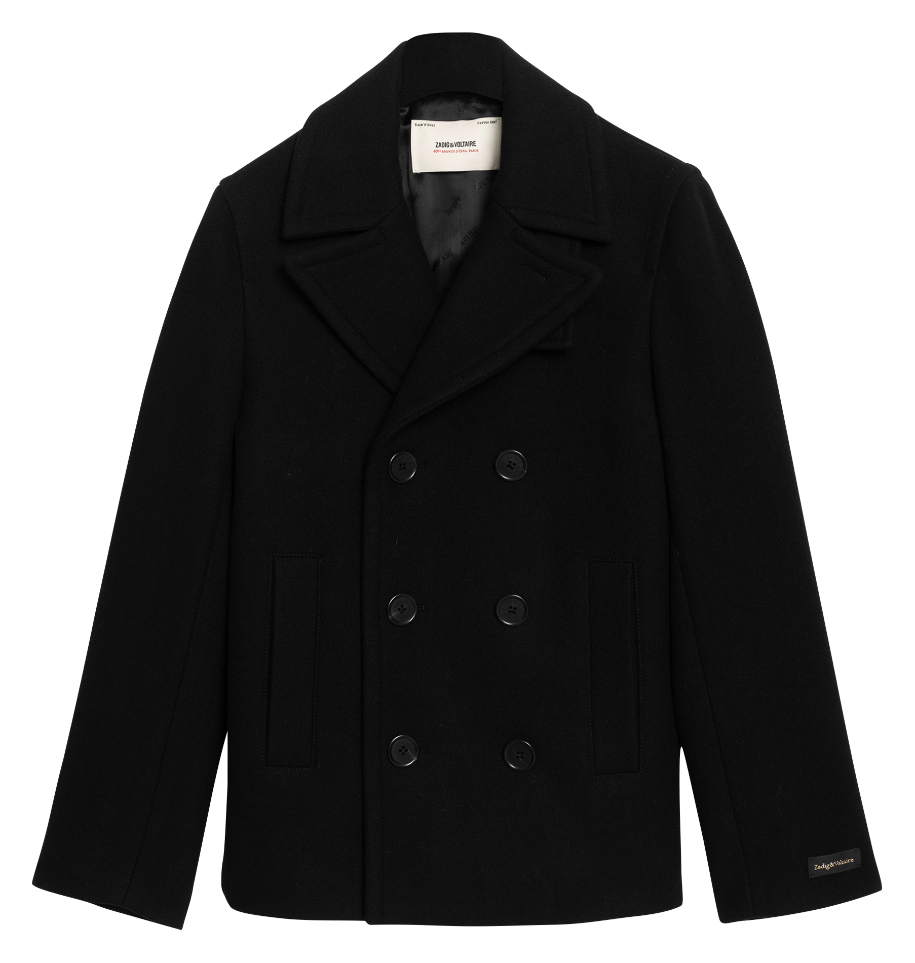 Manteau droit en laine mélangée mollys ZADIG&VOLTAIRE Noir