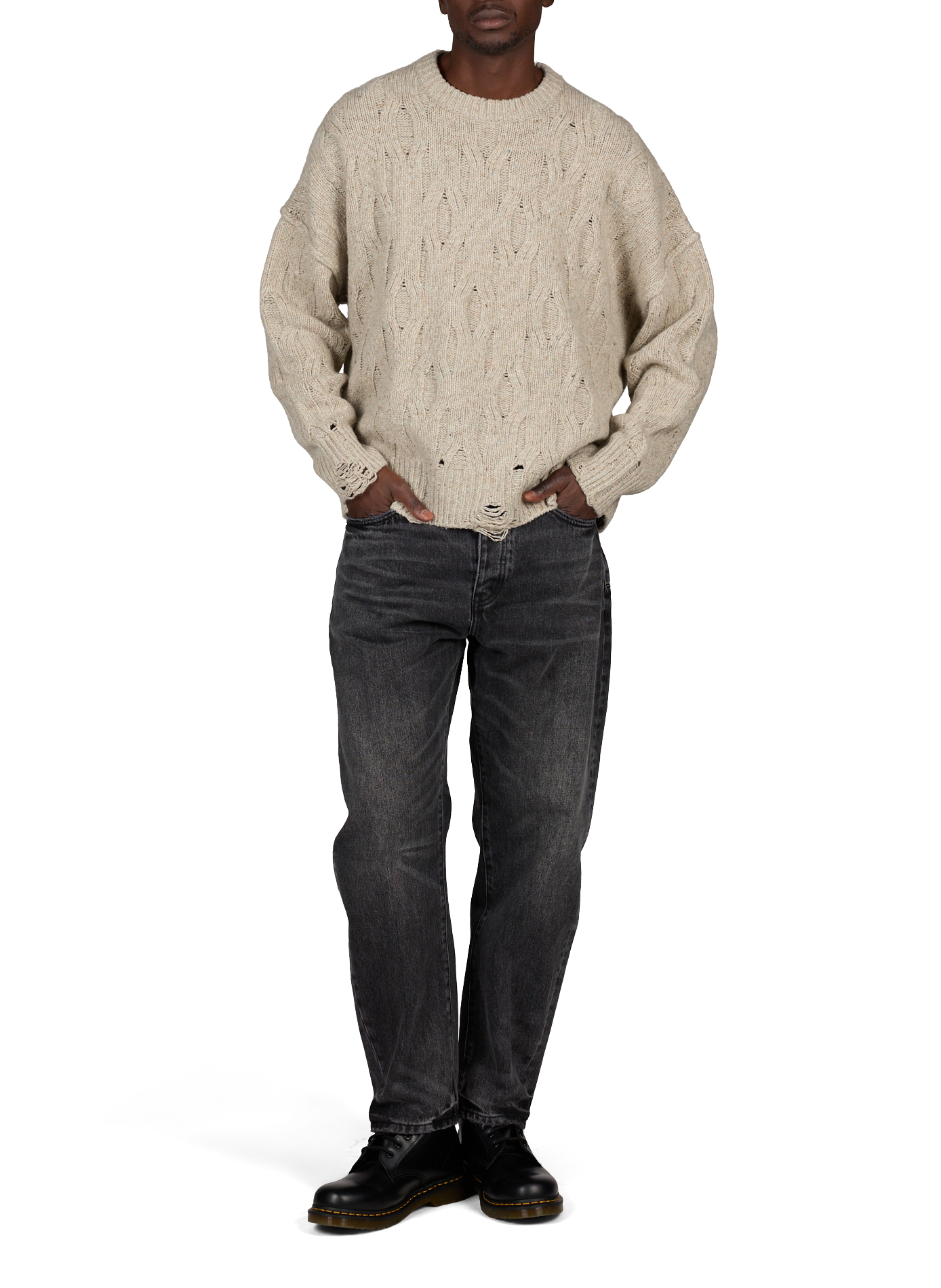 Oversized-Pullover aus Mischwolle REPRESENT Beige