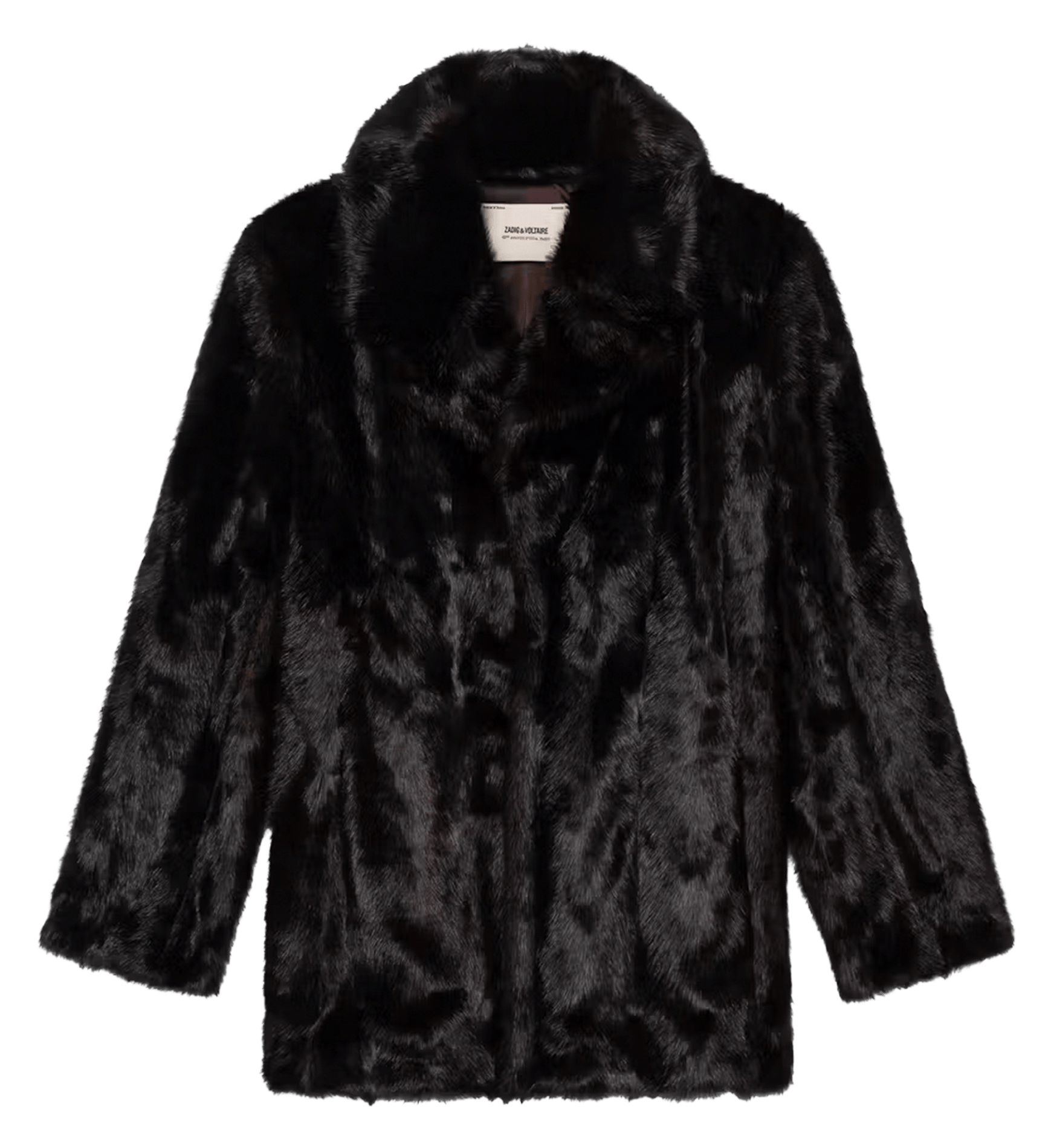 Manteau col tailleur en fourrure ZADIG&VOLTAIRE Marron