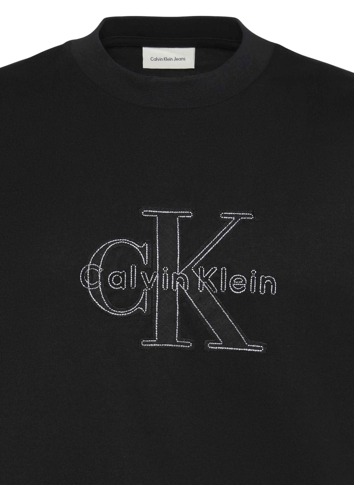 Straight round neck cotton T-shirt CALVIN KLEIN Black
