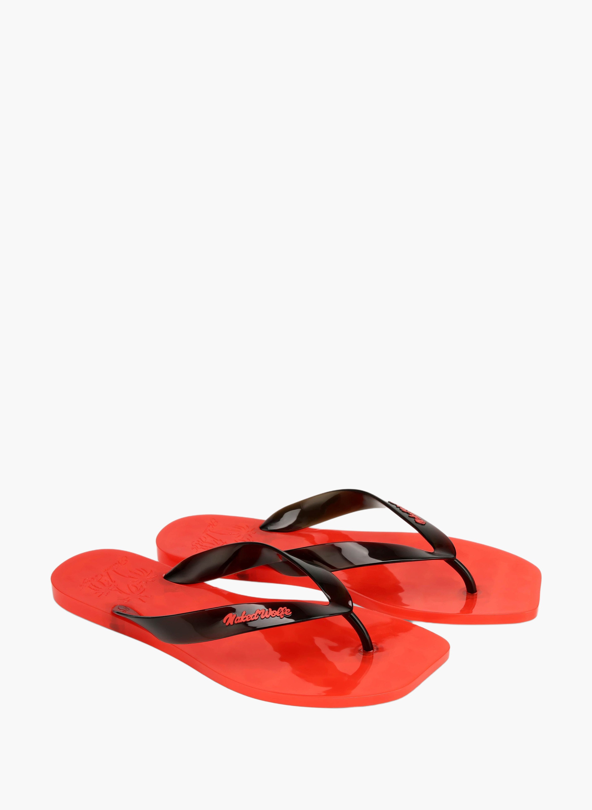 Jelly teenslippers The Surfing Thong NAKED WOLFE Zwart