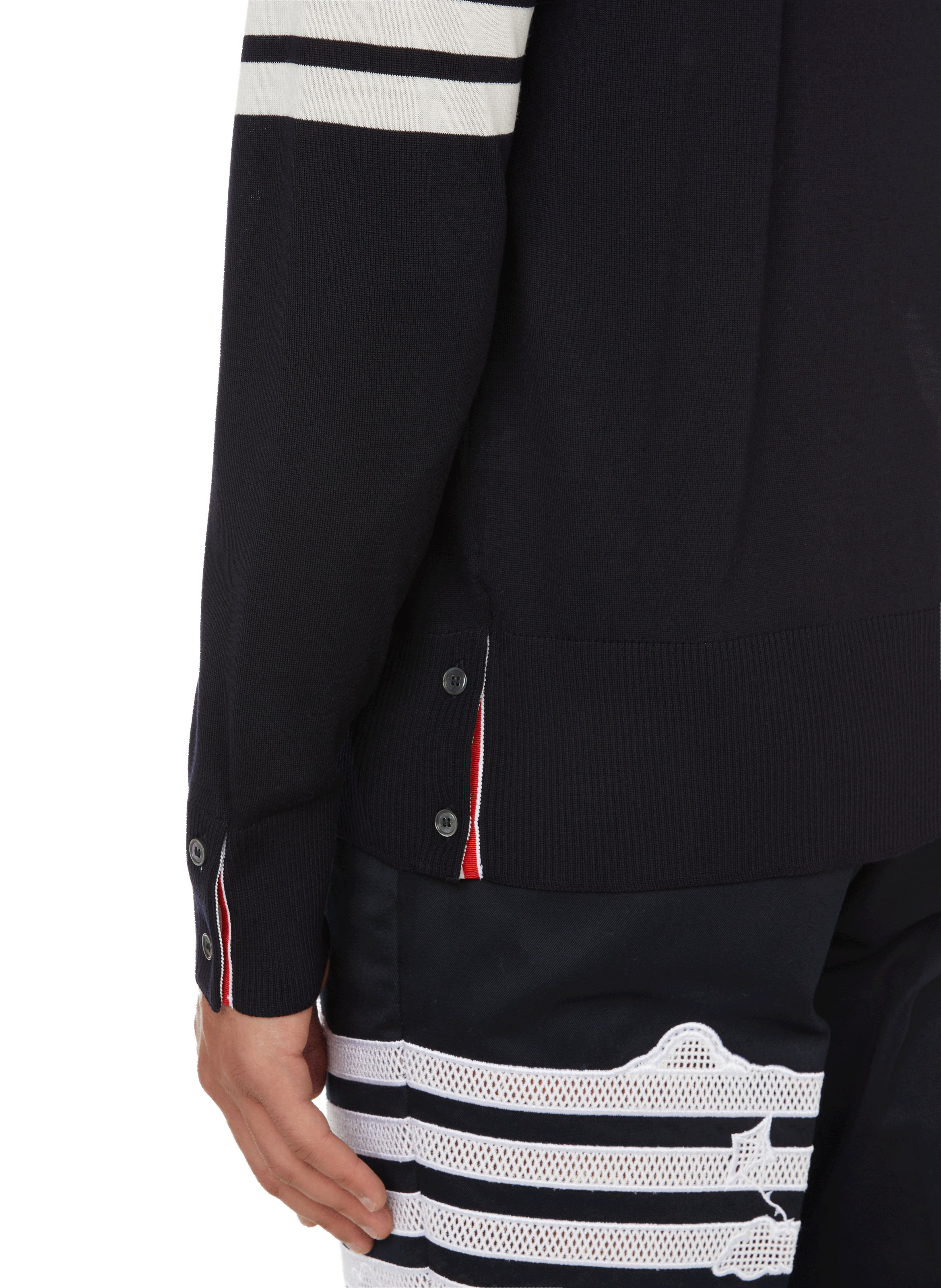 Gilet en laine mérinos THOM BROWNE Bleu