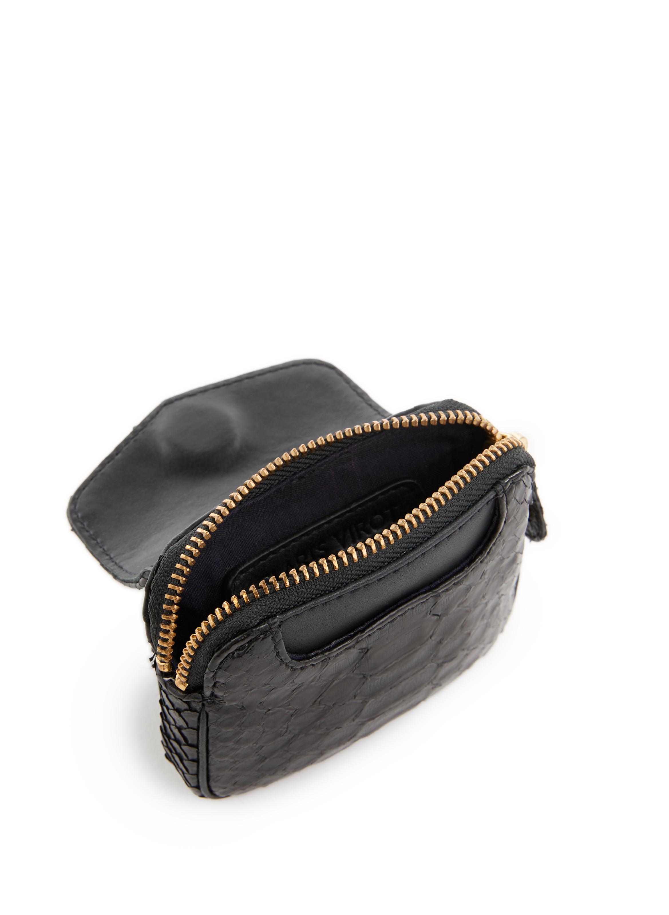 Porte monnaie Karl en cuir CLARIS VIROT Noir