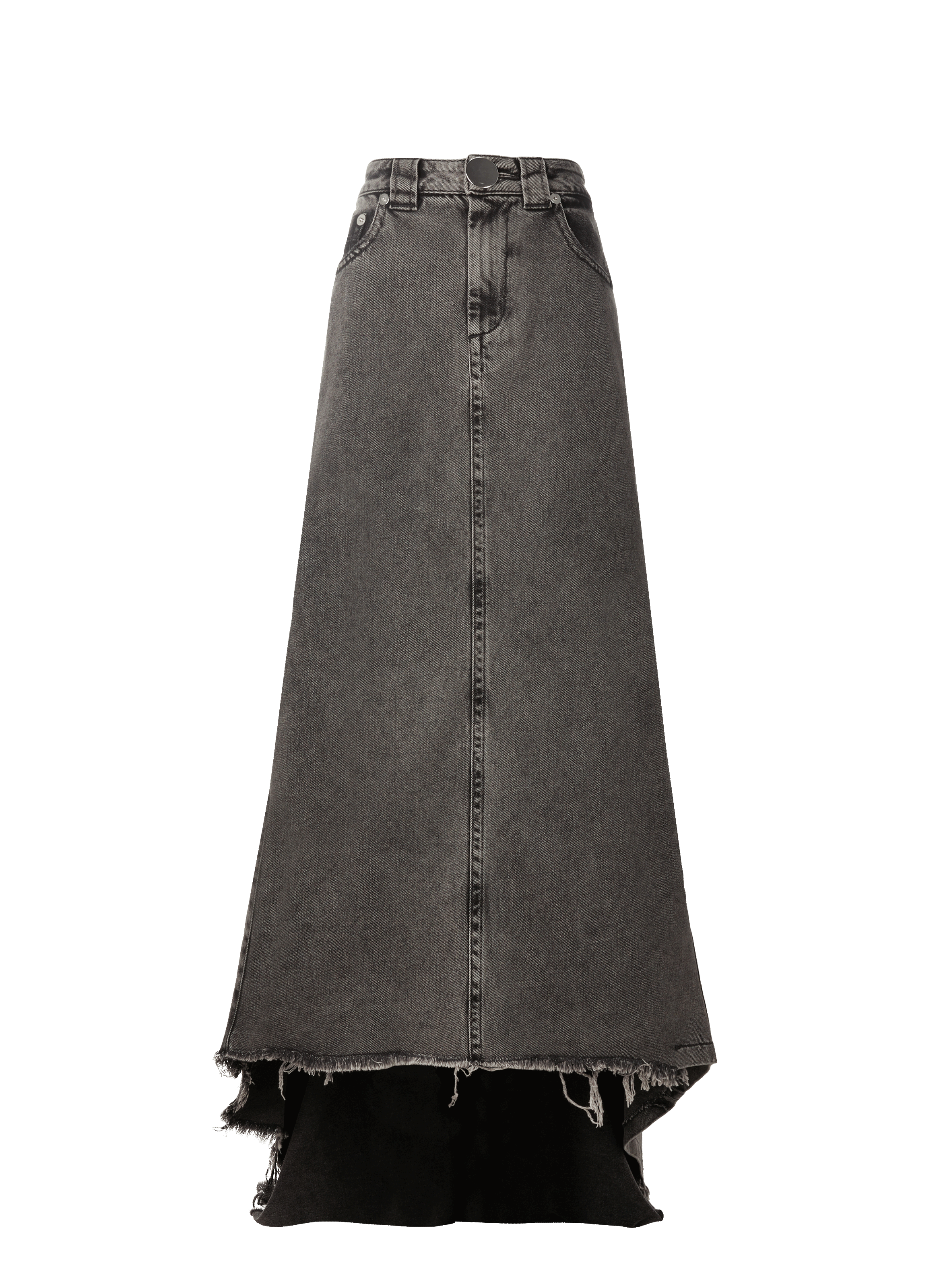 VAQUERA Asymmetric denim maxi skirt Brown