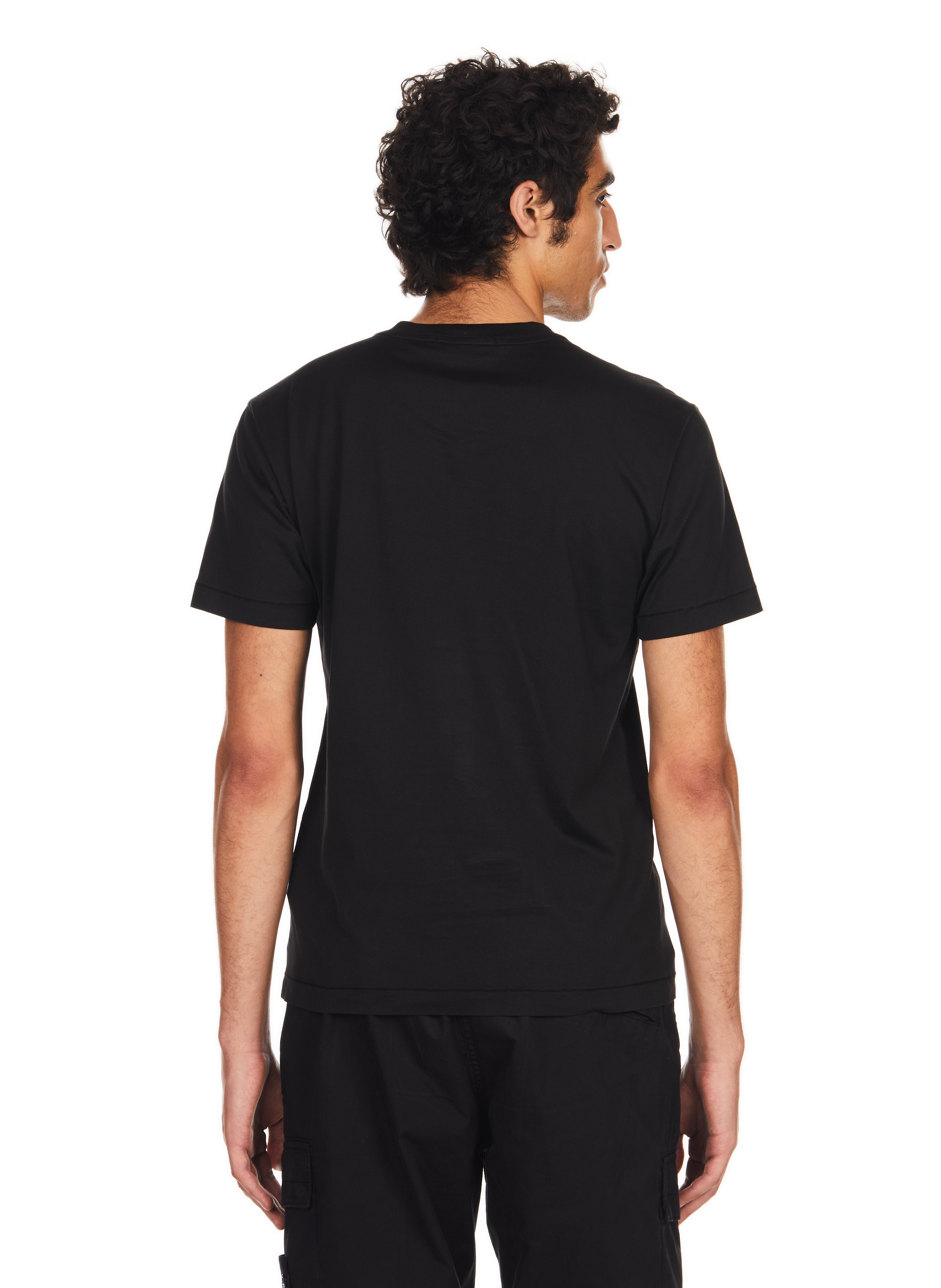 T-shirt à logo en coton  STONE ISLAND Noir