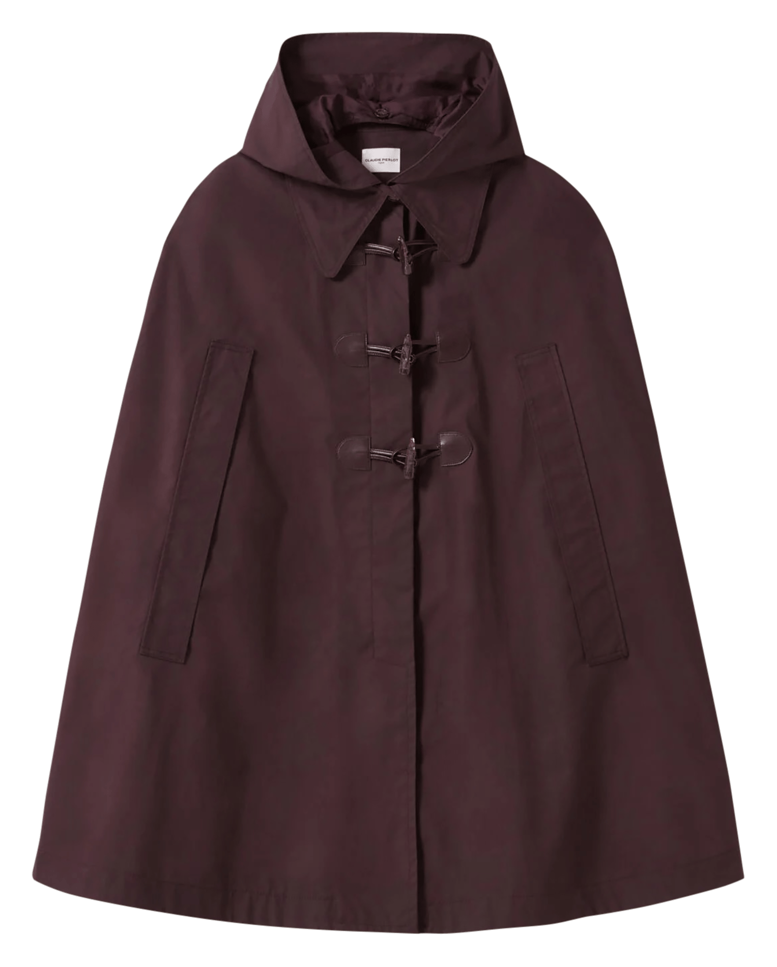 Cape à capuche amovible en coton CLAUDIE PIERLOT Marron