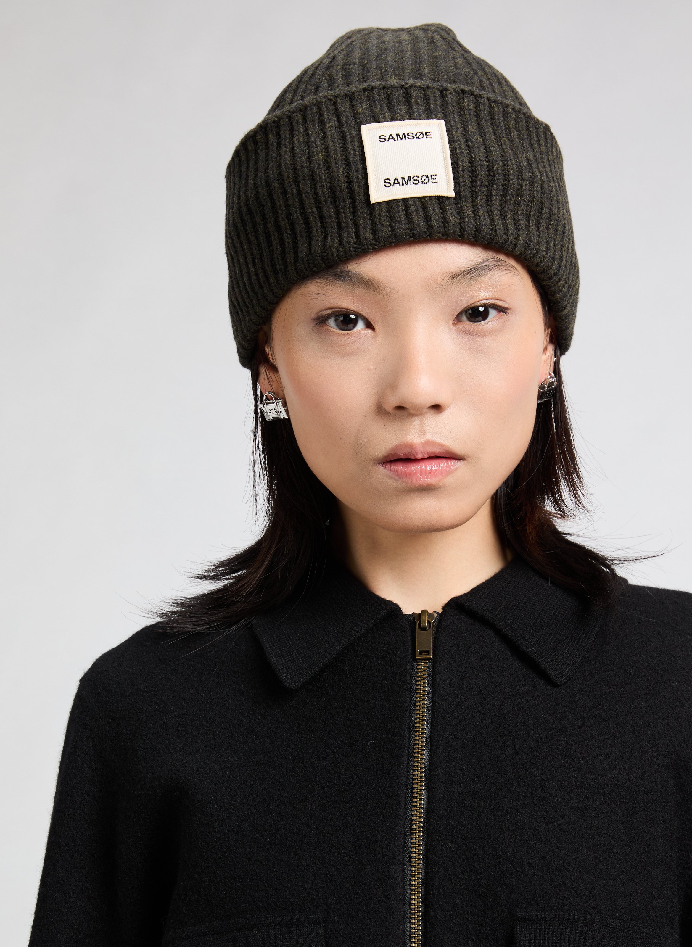 Bonnet en laine SAMSOE SAMSOE Noir