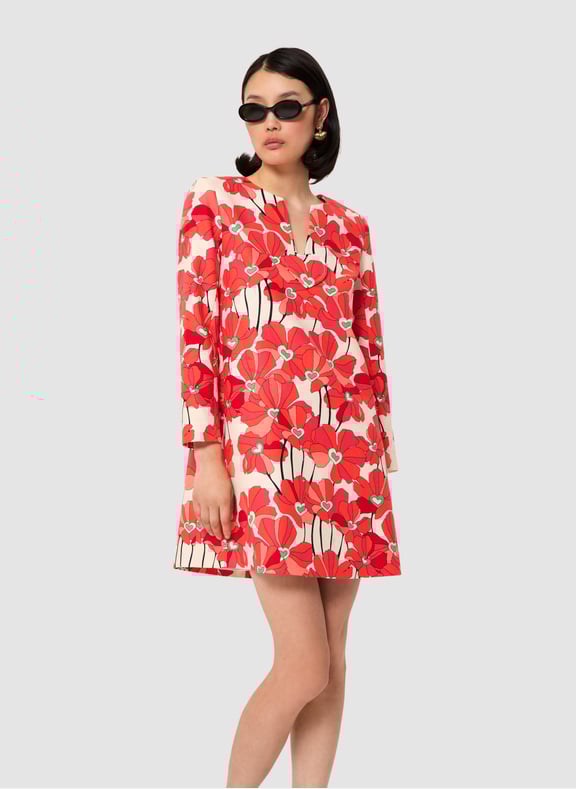Robe droite fleurs - rheala Rouge by TARA JARMON TARA JARMON Robe droite fleurs - rheala Rouge