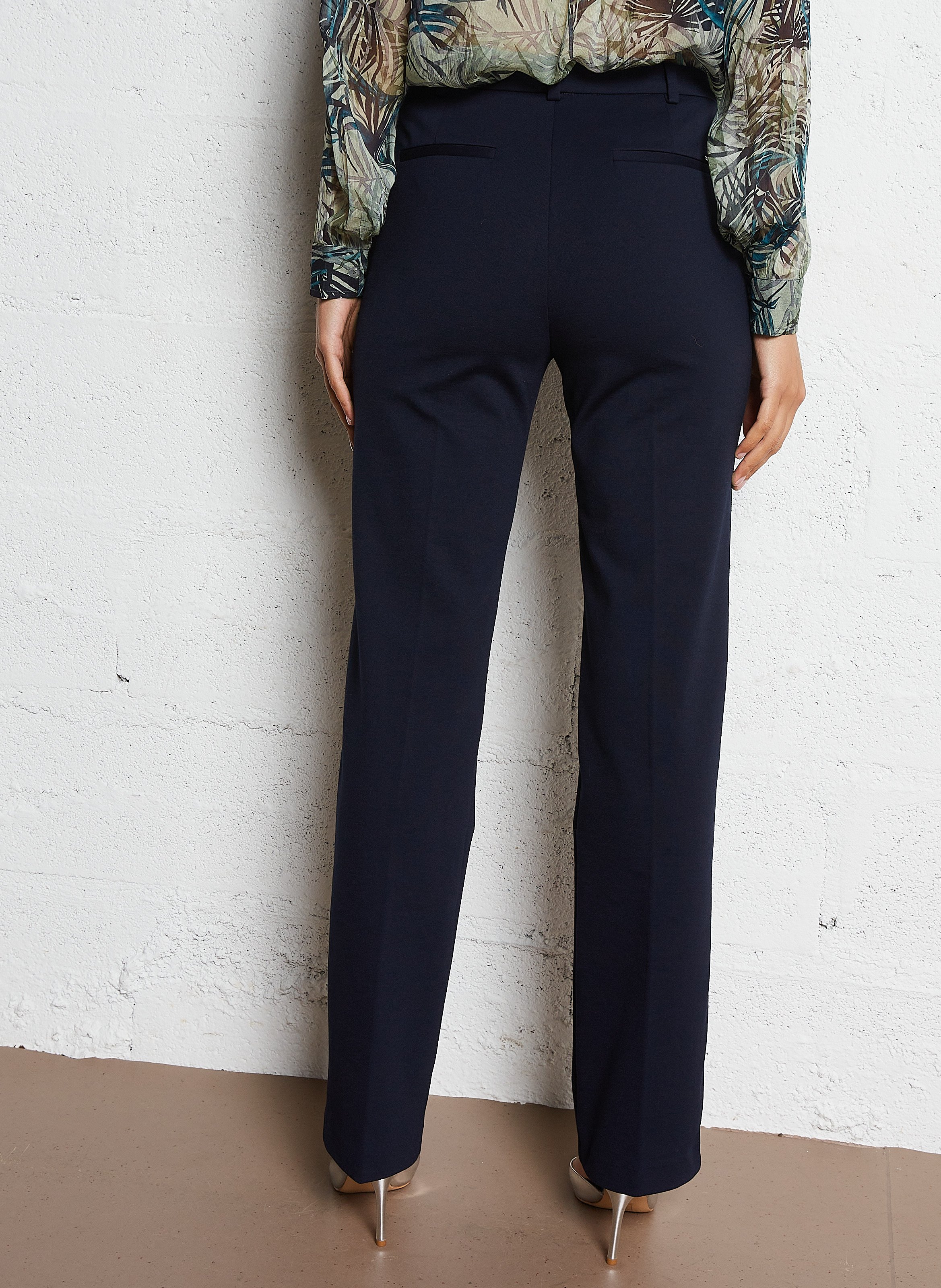 Pantalon droit flare confort IKKS Bleu
