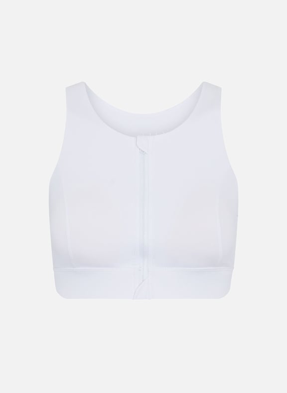Soutien-gorge de sport à maintien élevé eider avec fermeture éclair Blanc by BORN LIVING YOGA BORN LIVING YOGA Soutien-gorge de sport à maintien élevé eider avec fermeture éclair Blanc