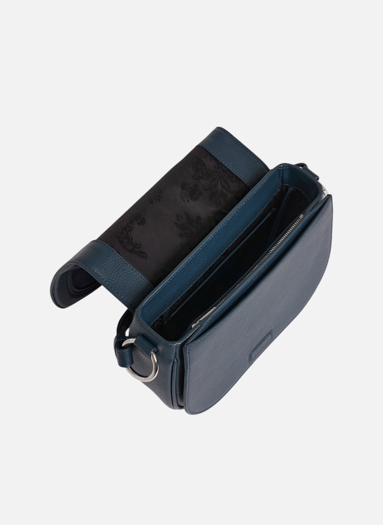 Sac bandoulière moyen modèle ella en cuir grainé et nubuck LE TANNEUR Bleu