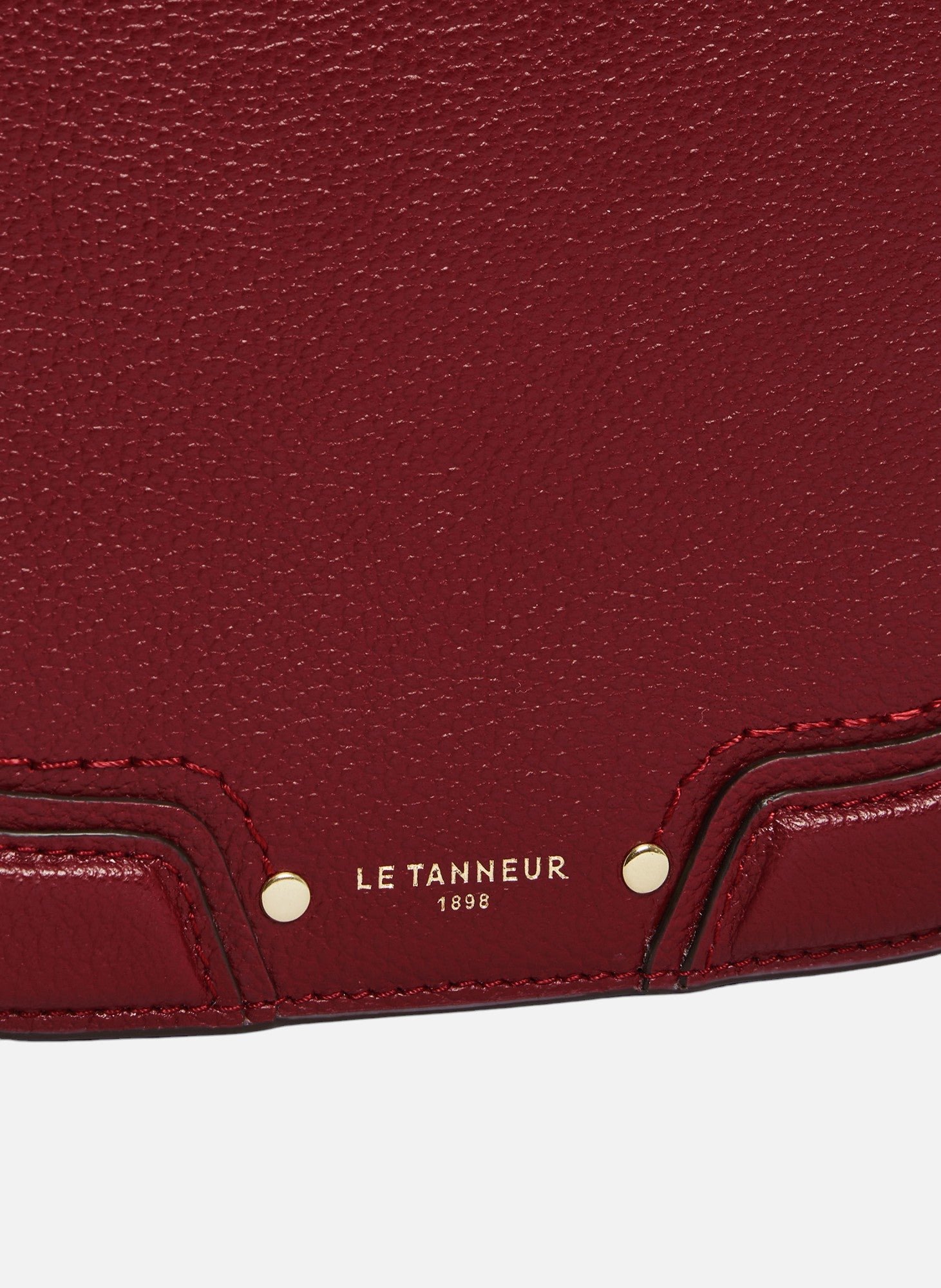 Sac bandoulière moyen modèle ella en cuir grainé LE TANNEUR Rouge
