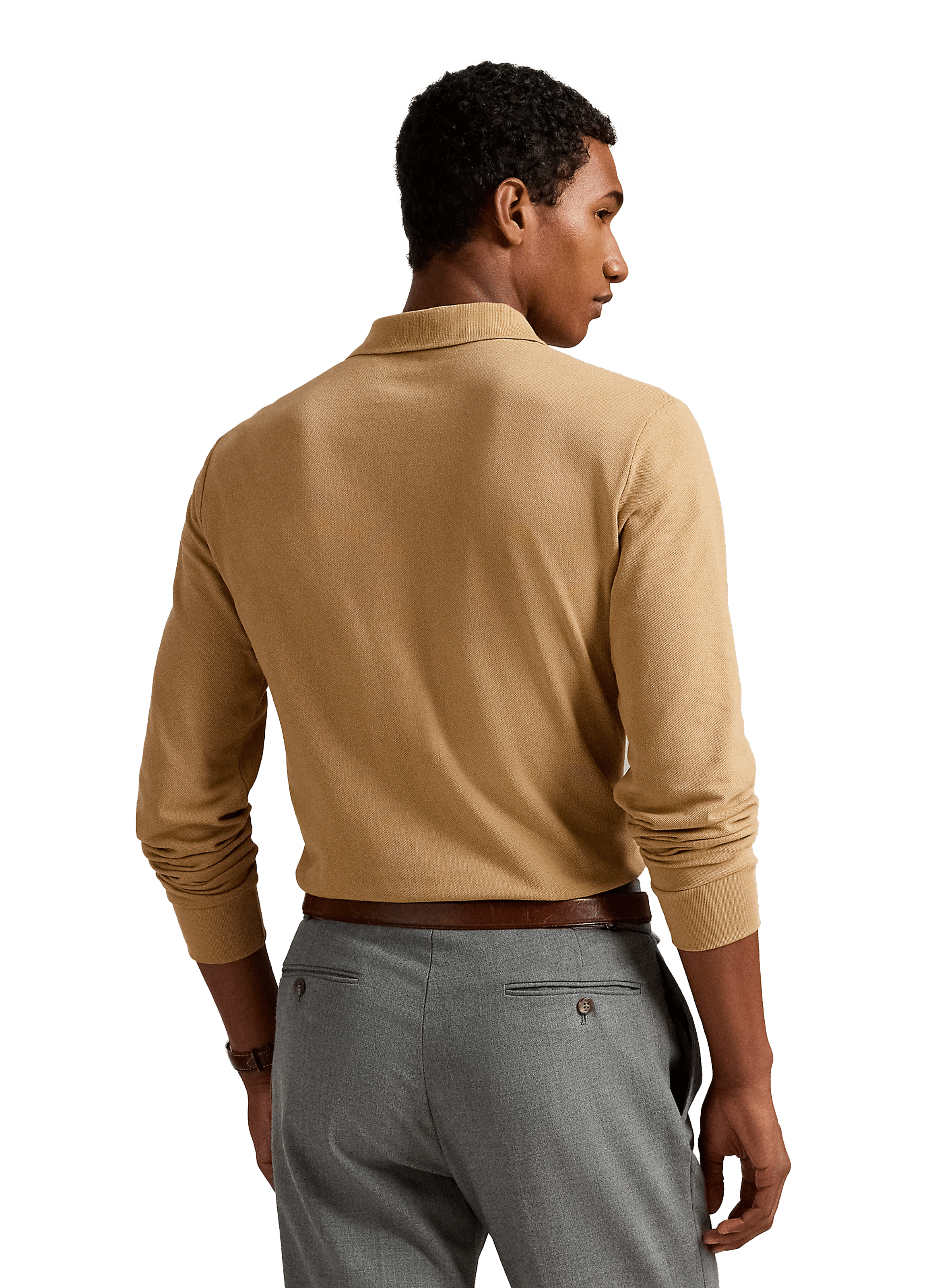 Long-sleeved cotton polo shirt POLO RALPH LAUREN Beige