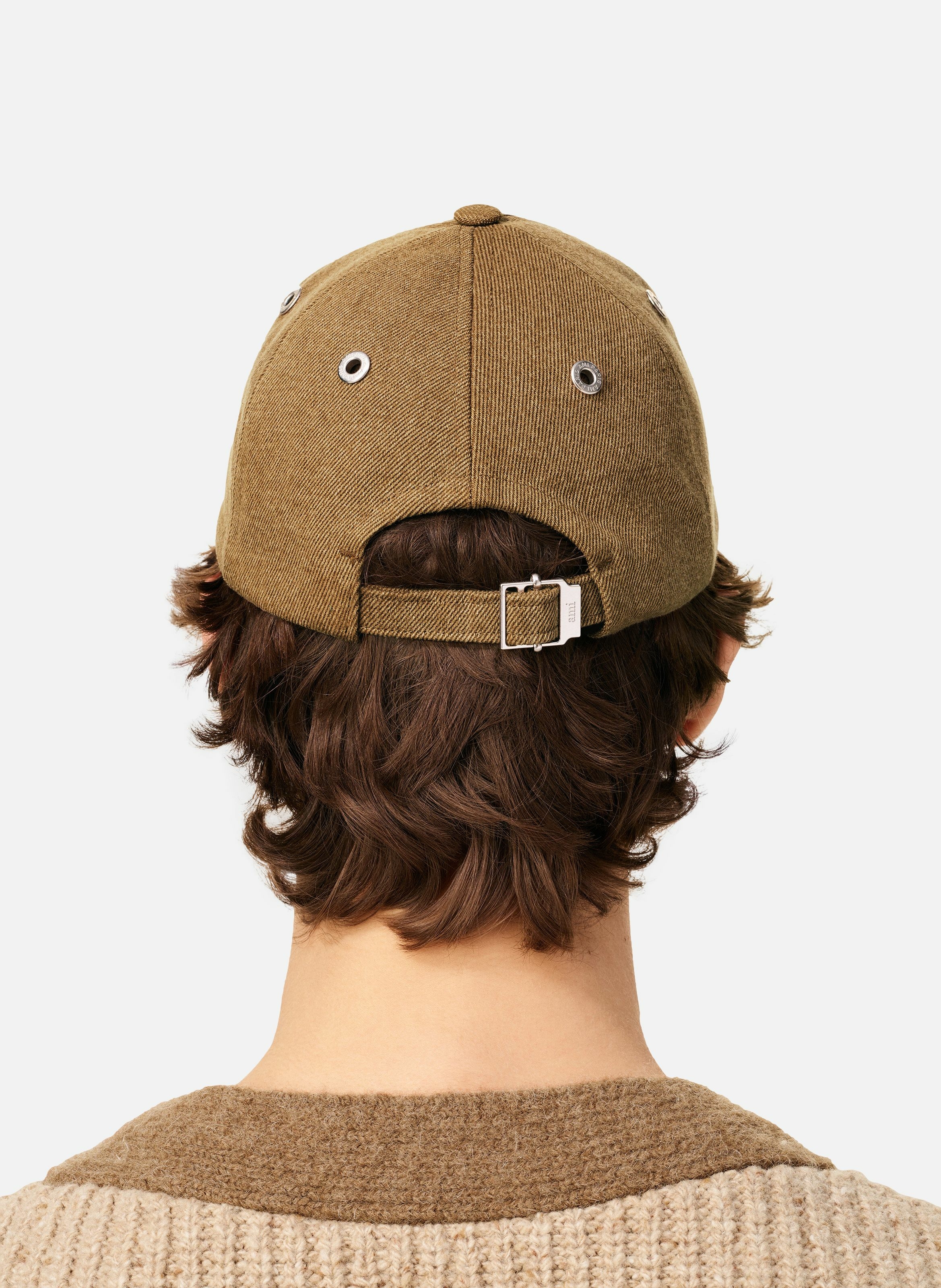 Casquette ami de coeur embossé en coton unisexe AMI PARIS Marron