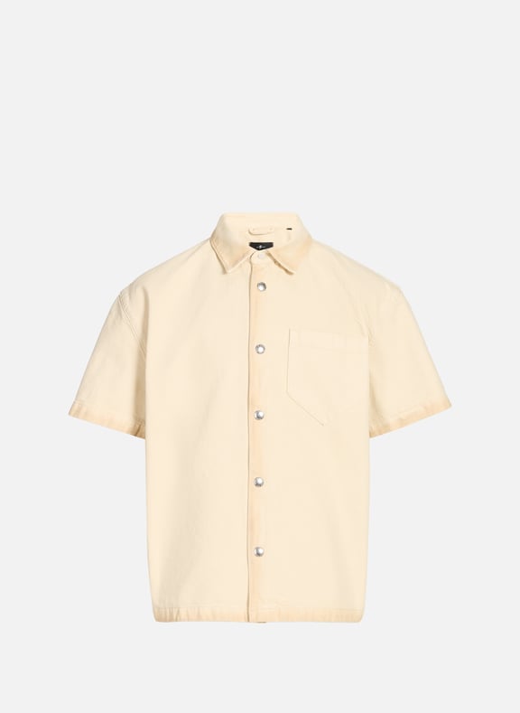 Chemise manches courtes en coton Beige by 7 FOR ALL MANKIND 7 FOR ALL MANKIND Chemise manches courtes en coton Beige