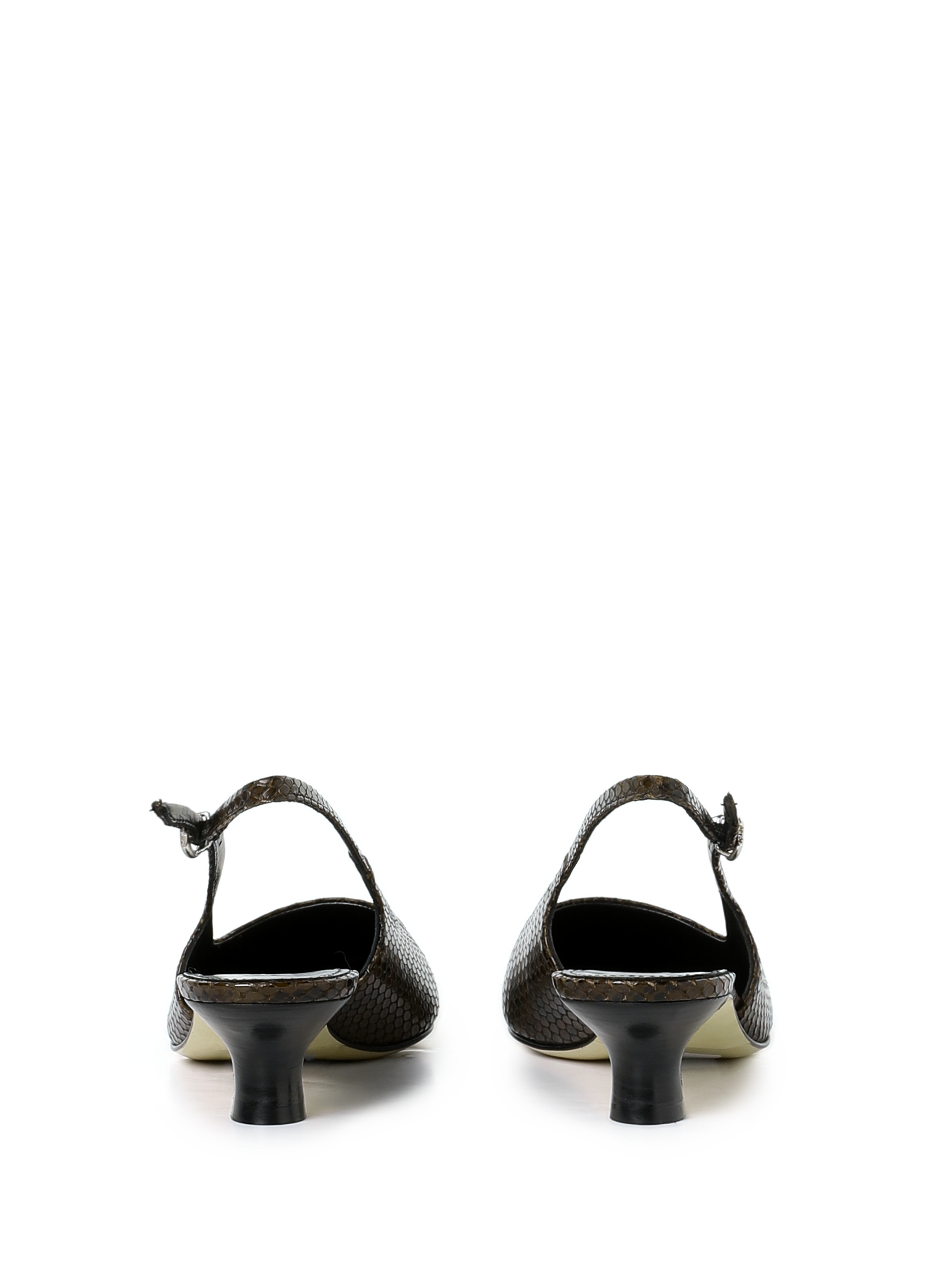 Mules à talon imprimé serpent  AEYDE Marron