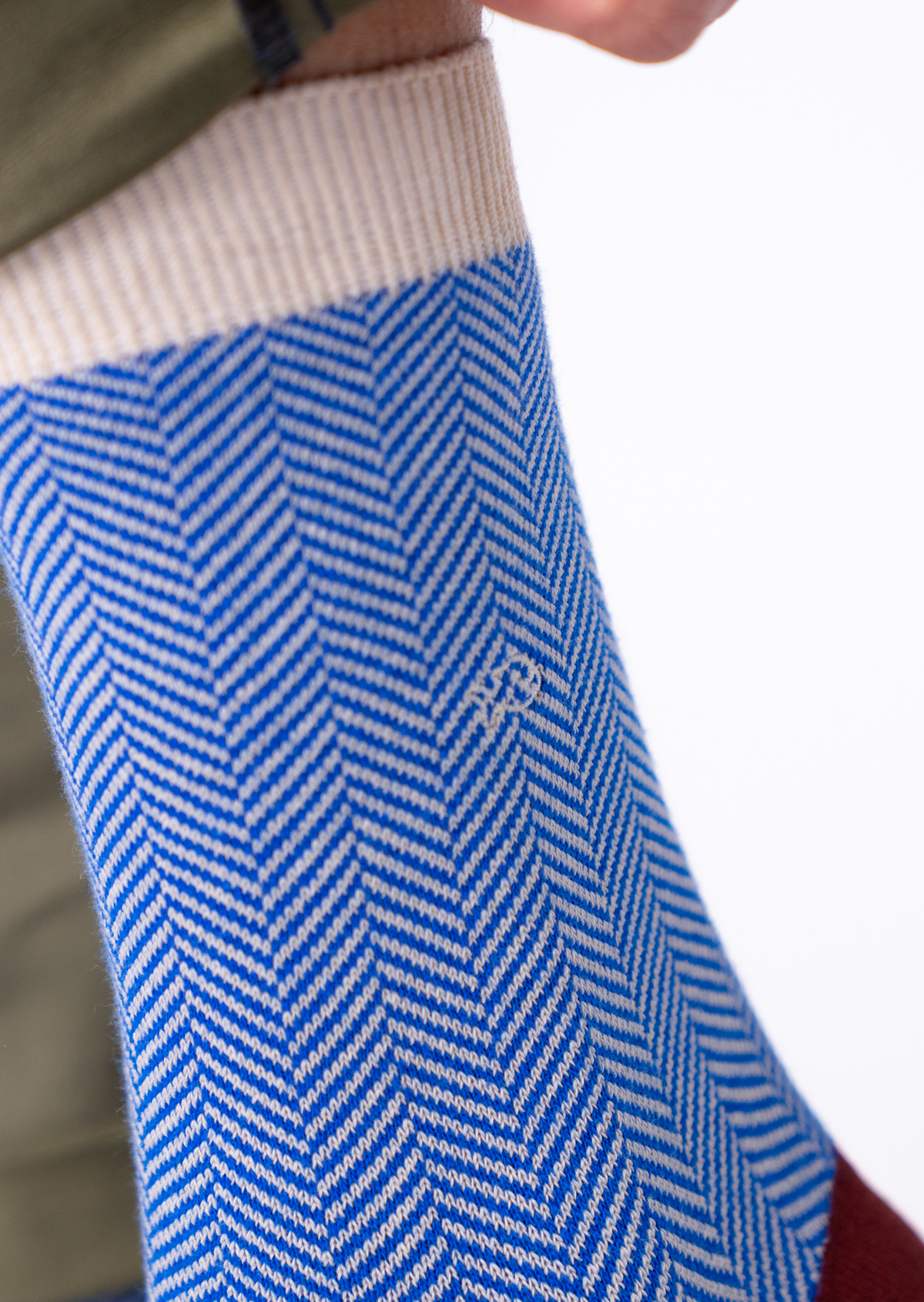 Chaussettes en coton peigné chevrons BILLYBELT Bleu