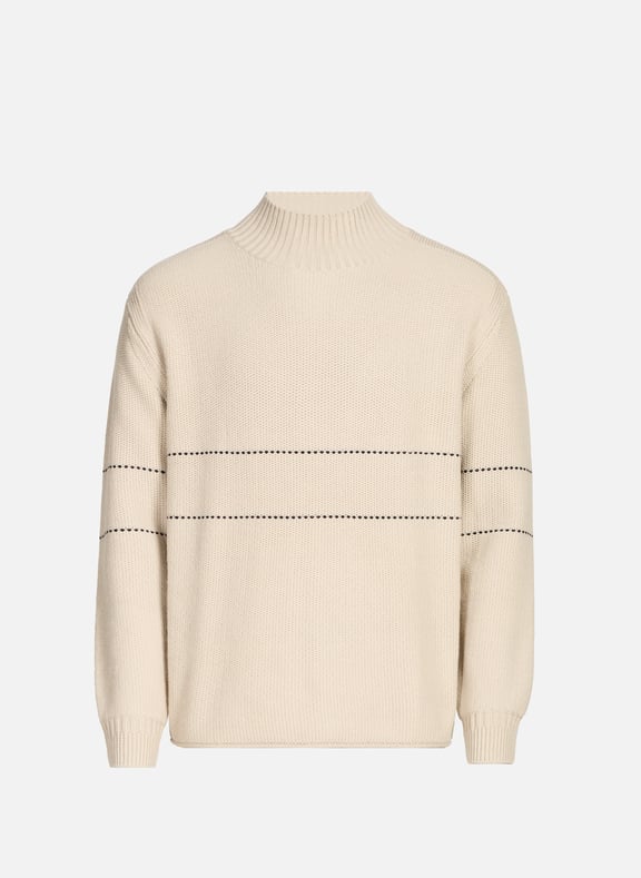 Pull col montant en laine mélangée Blanc by EMPORIO ARMANI EMPORIO ARMANI Pull col montant en laine mélangée Blanc