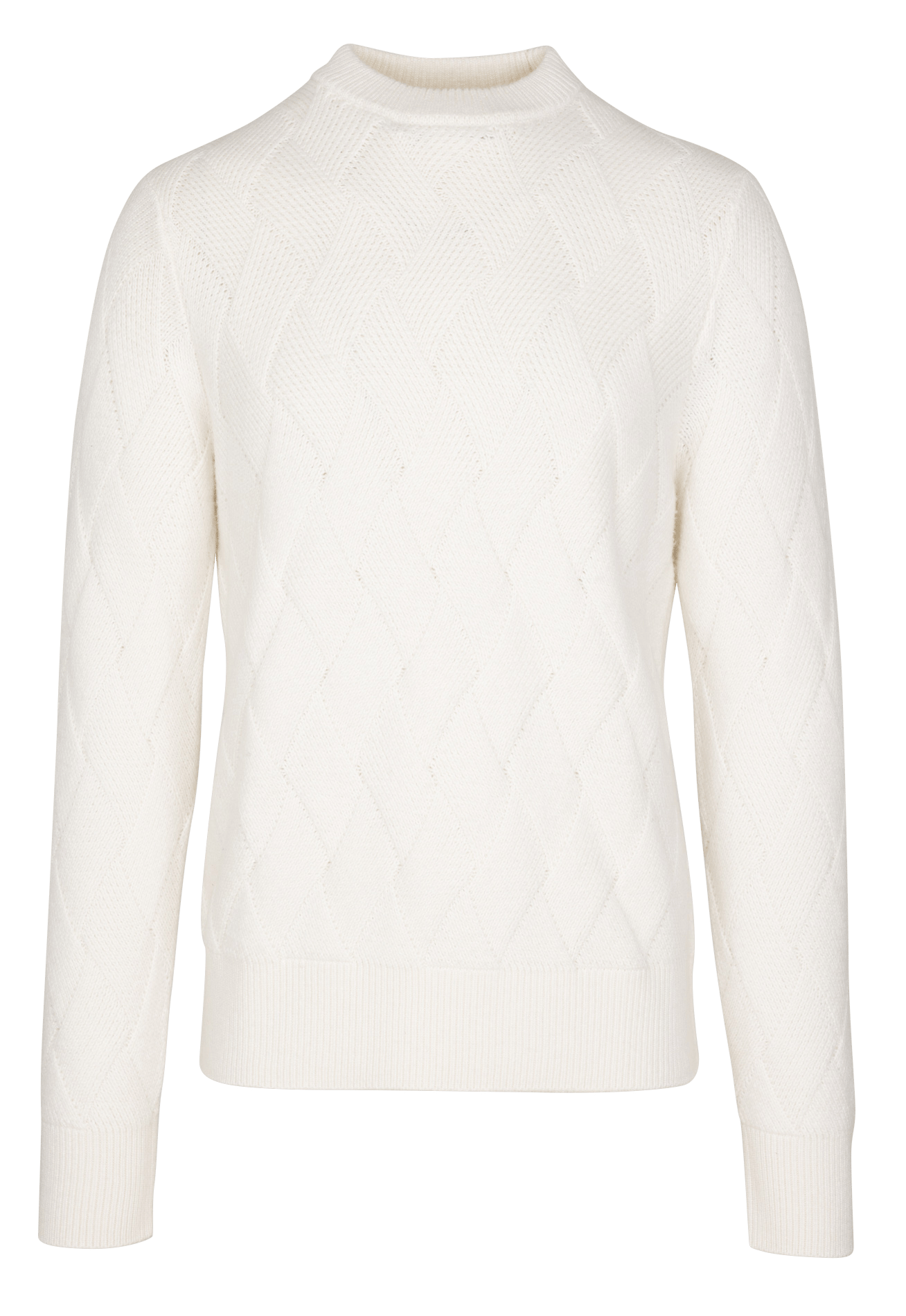Pull droit en tricot effet tressage Blanc