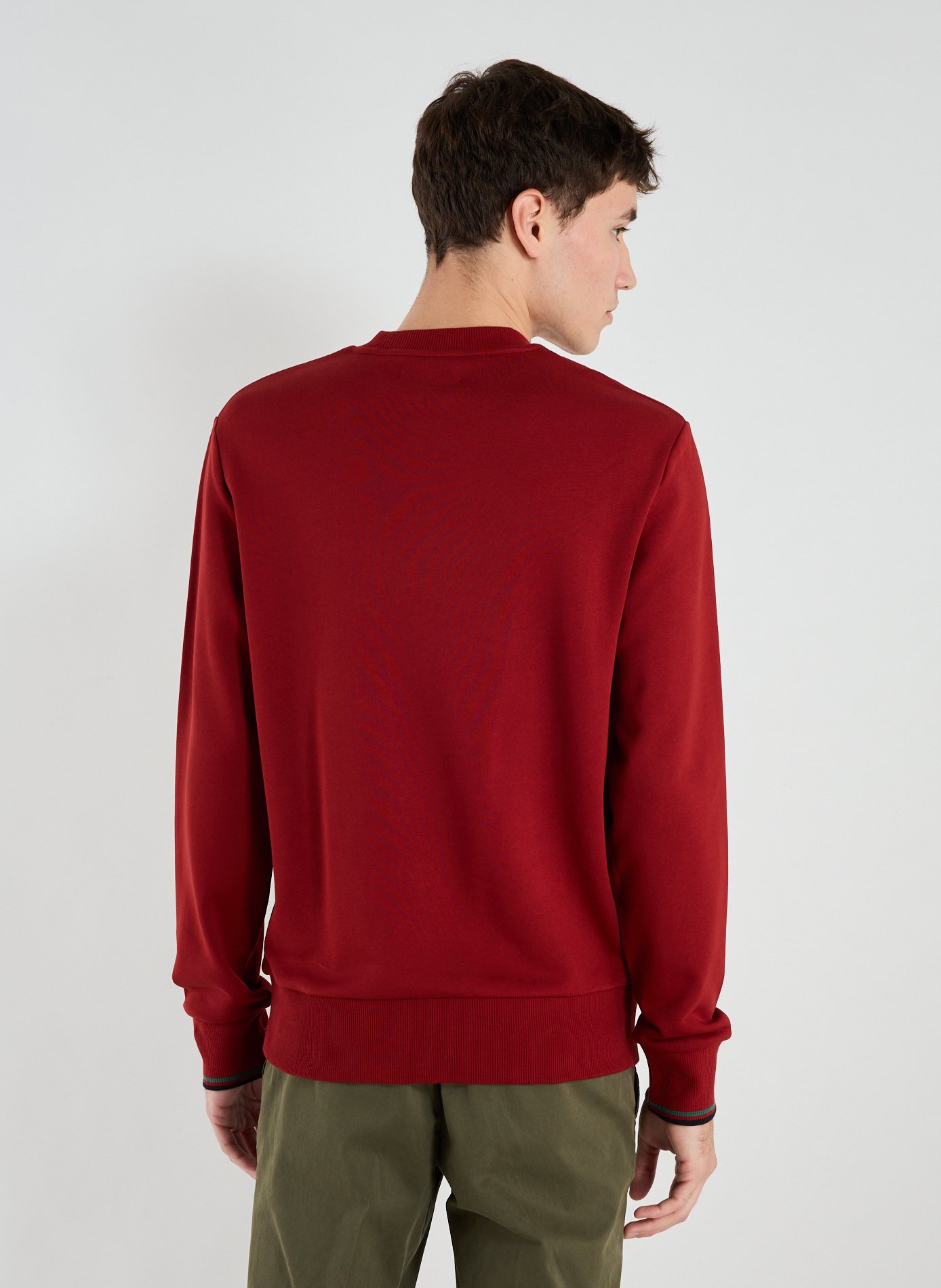 Sweatshirt col rond en coton FRED PERRY Rouge