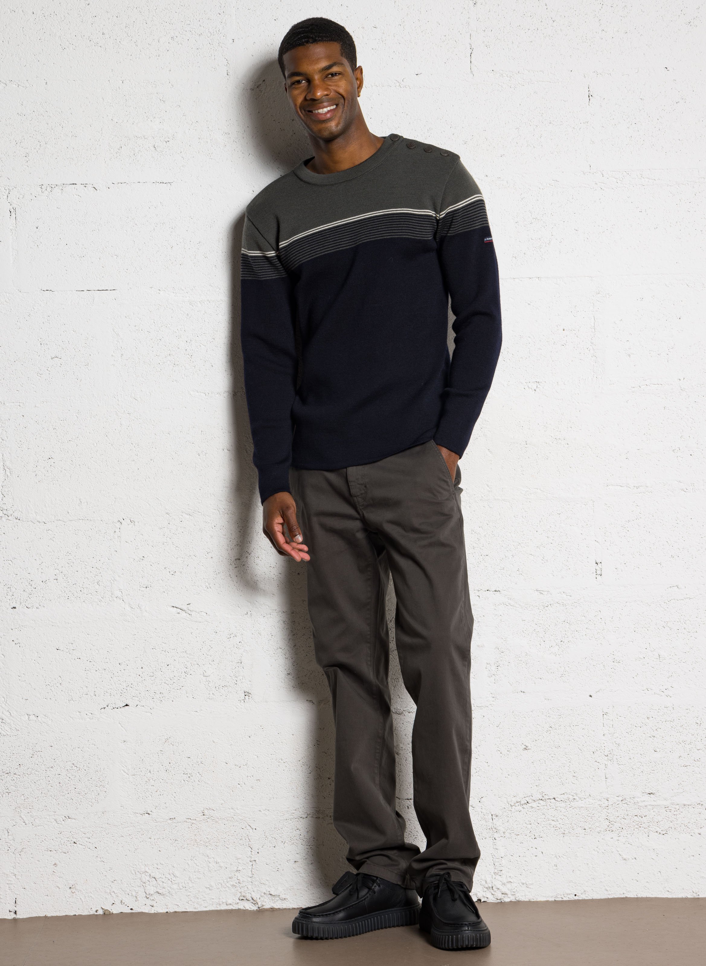 Pantalon chino uni en coton mélangé heritage ARMOR-LUX Kaki