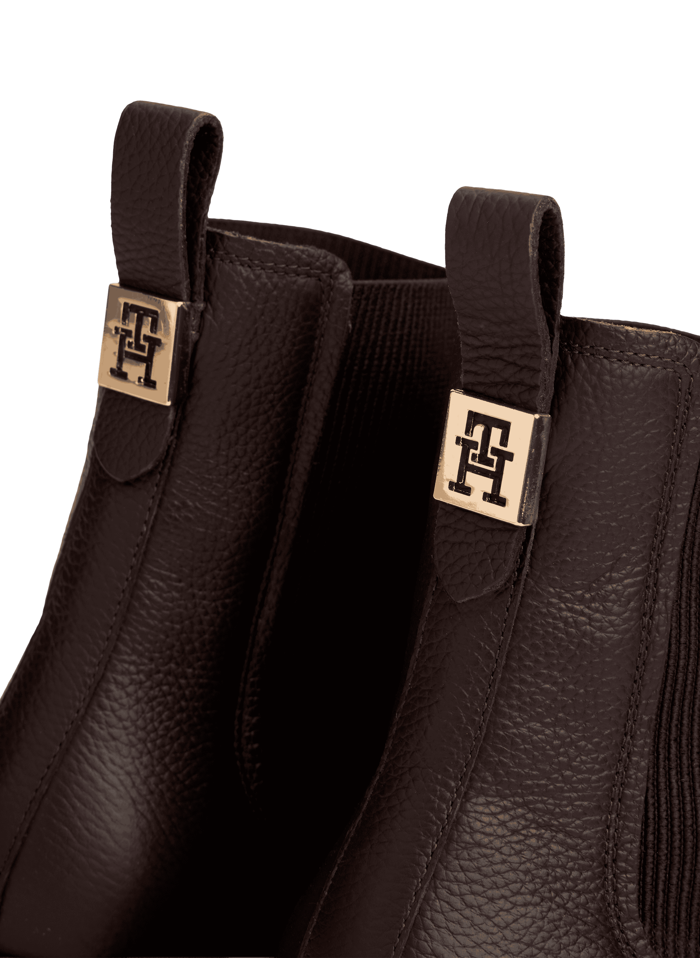 Bottines bout rond en cuir TOMMY HILFIGER Marron