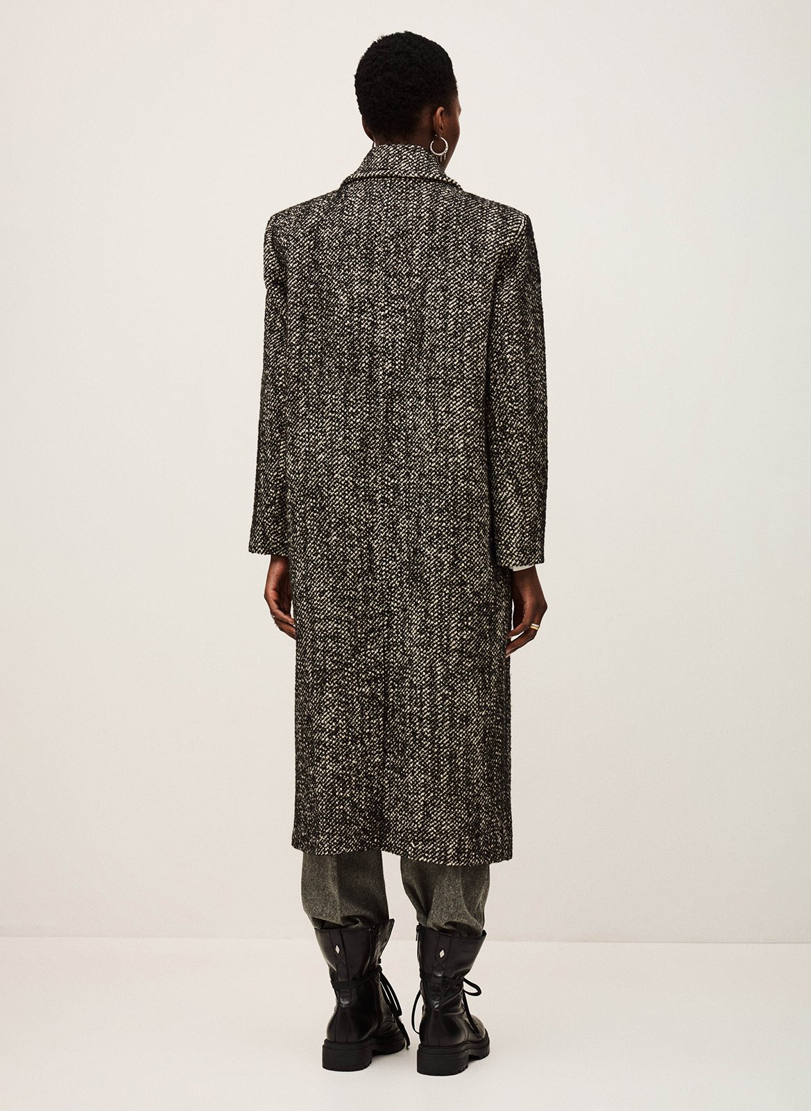 Manteau long en maille bicolore voxlow BA&SH Noir