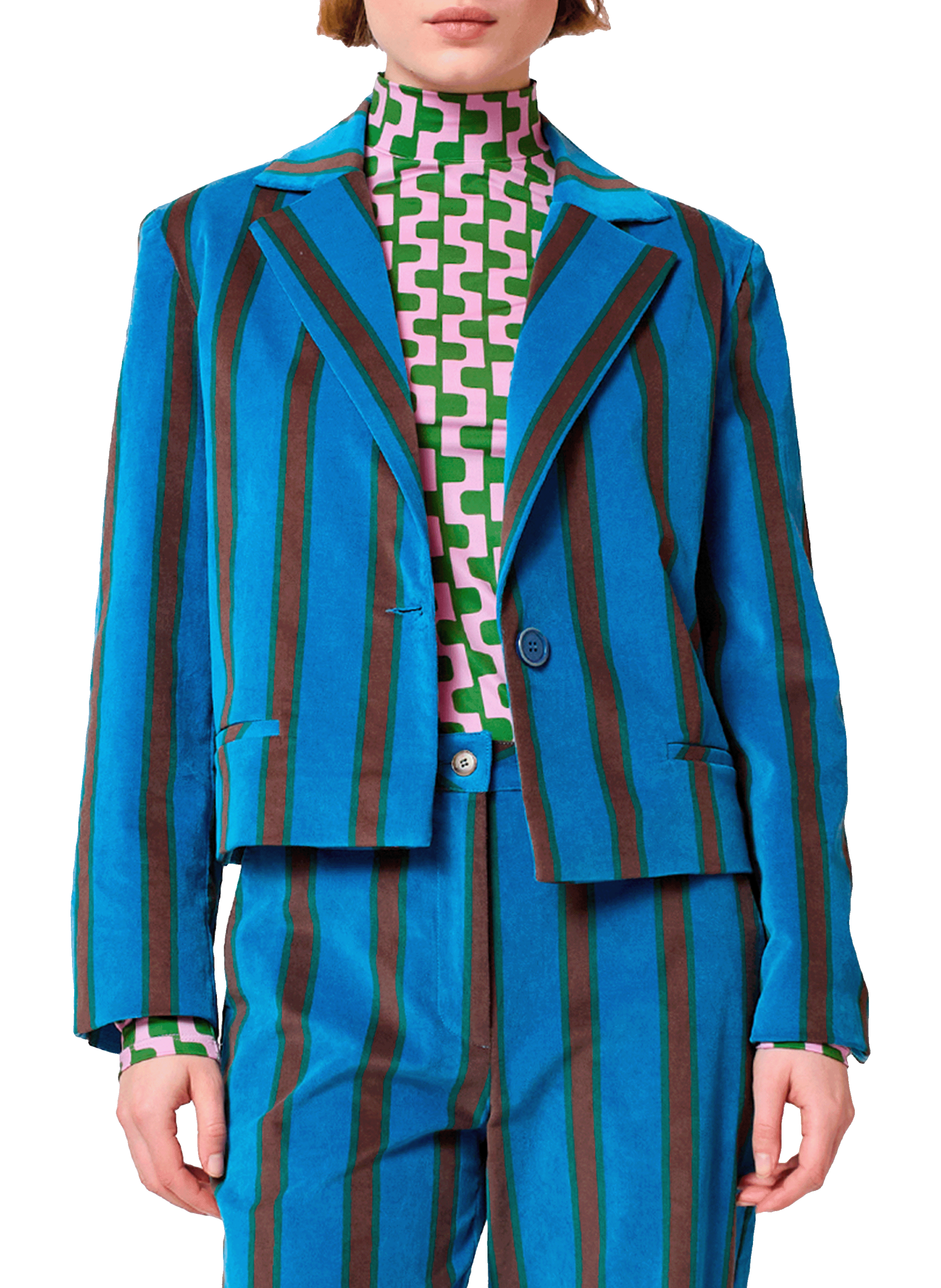 BOBO CHOSES Veste de tailleur courte rayée  Marron