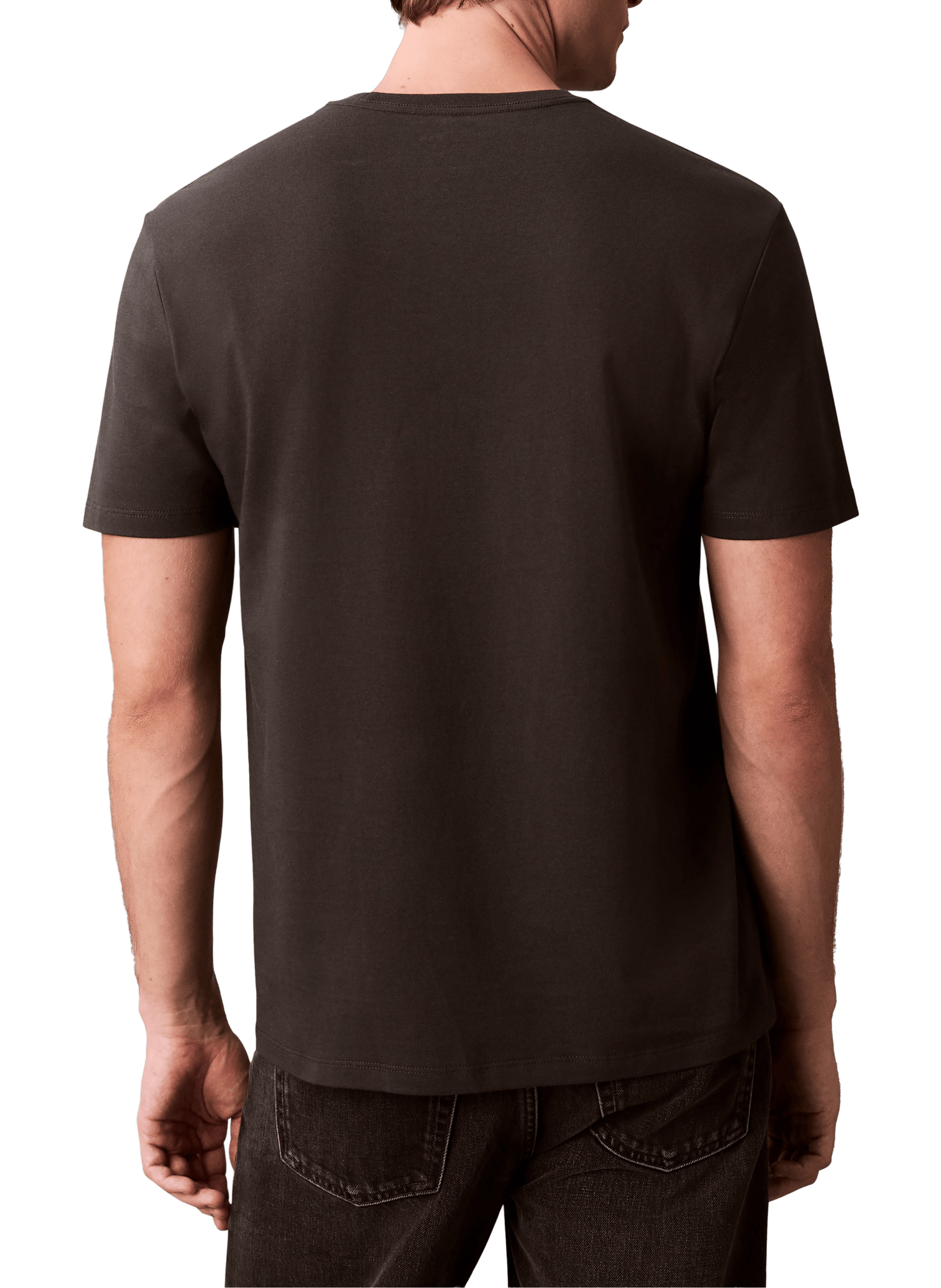 T-shirt coupe droite en coton avec logo CALVIN KLEIN Noir