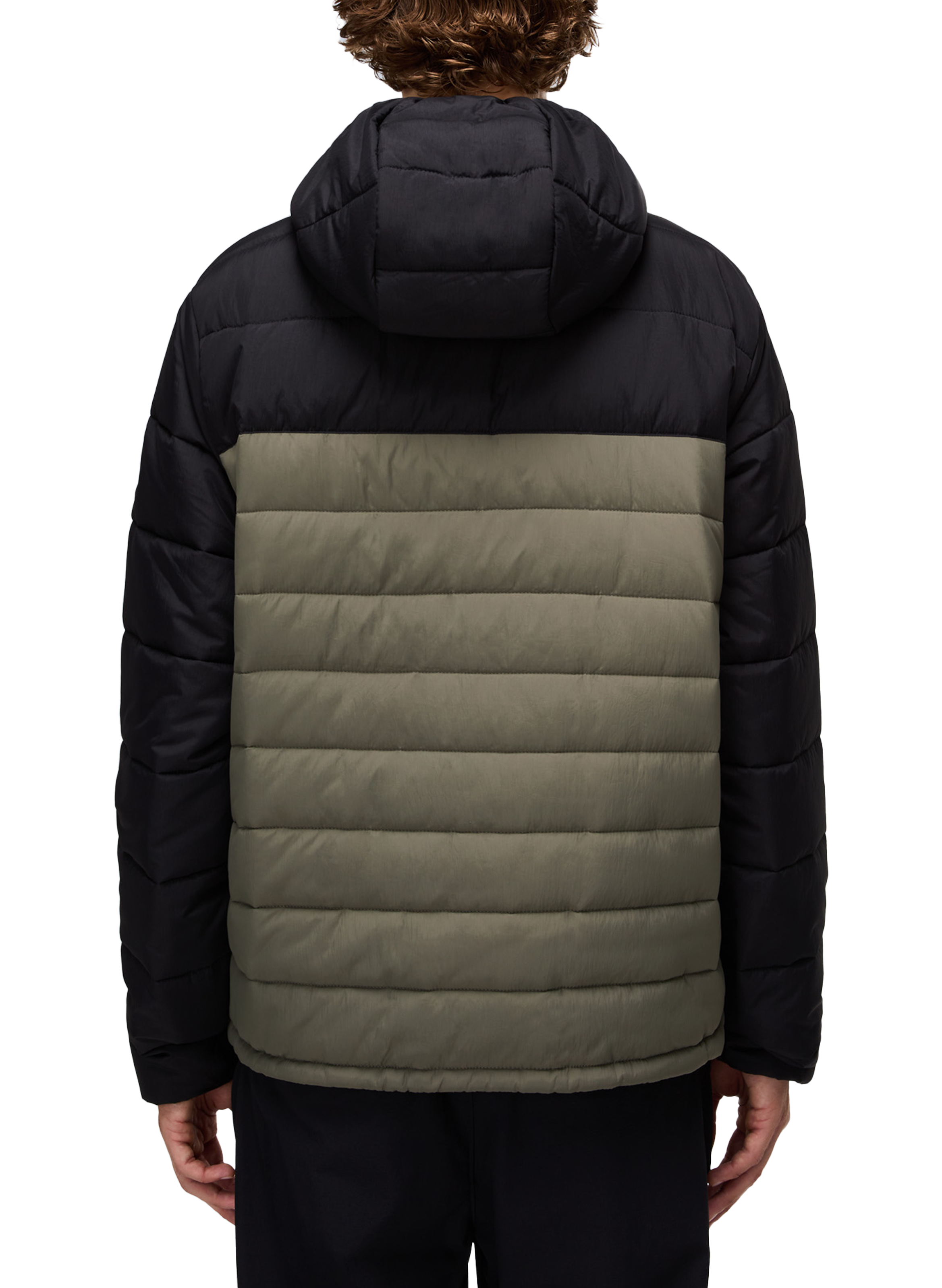 Quilted hooded straight coat NAPAPIJRI Green