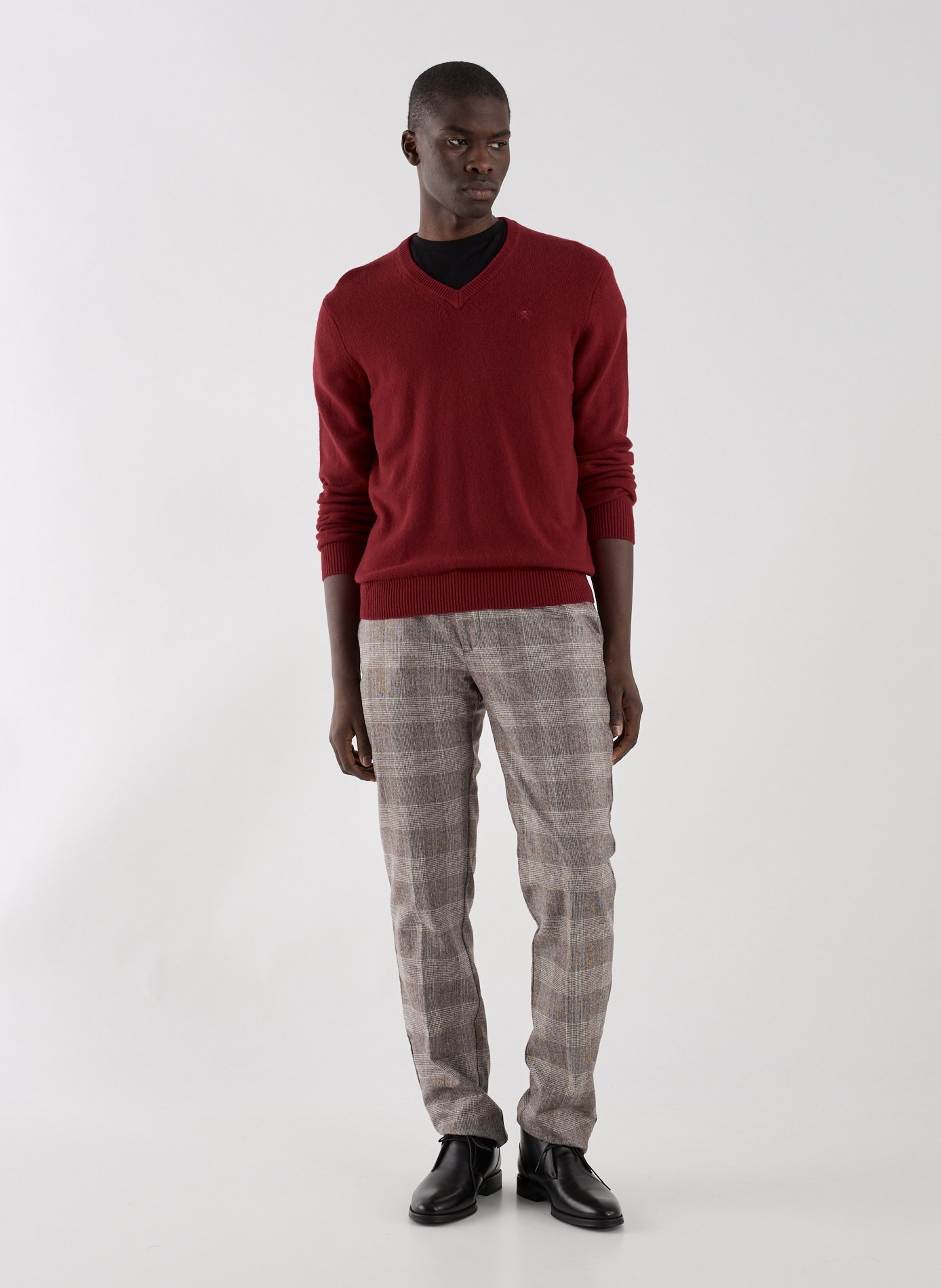 Straight V-neck wool jumper HACKETT Red