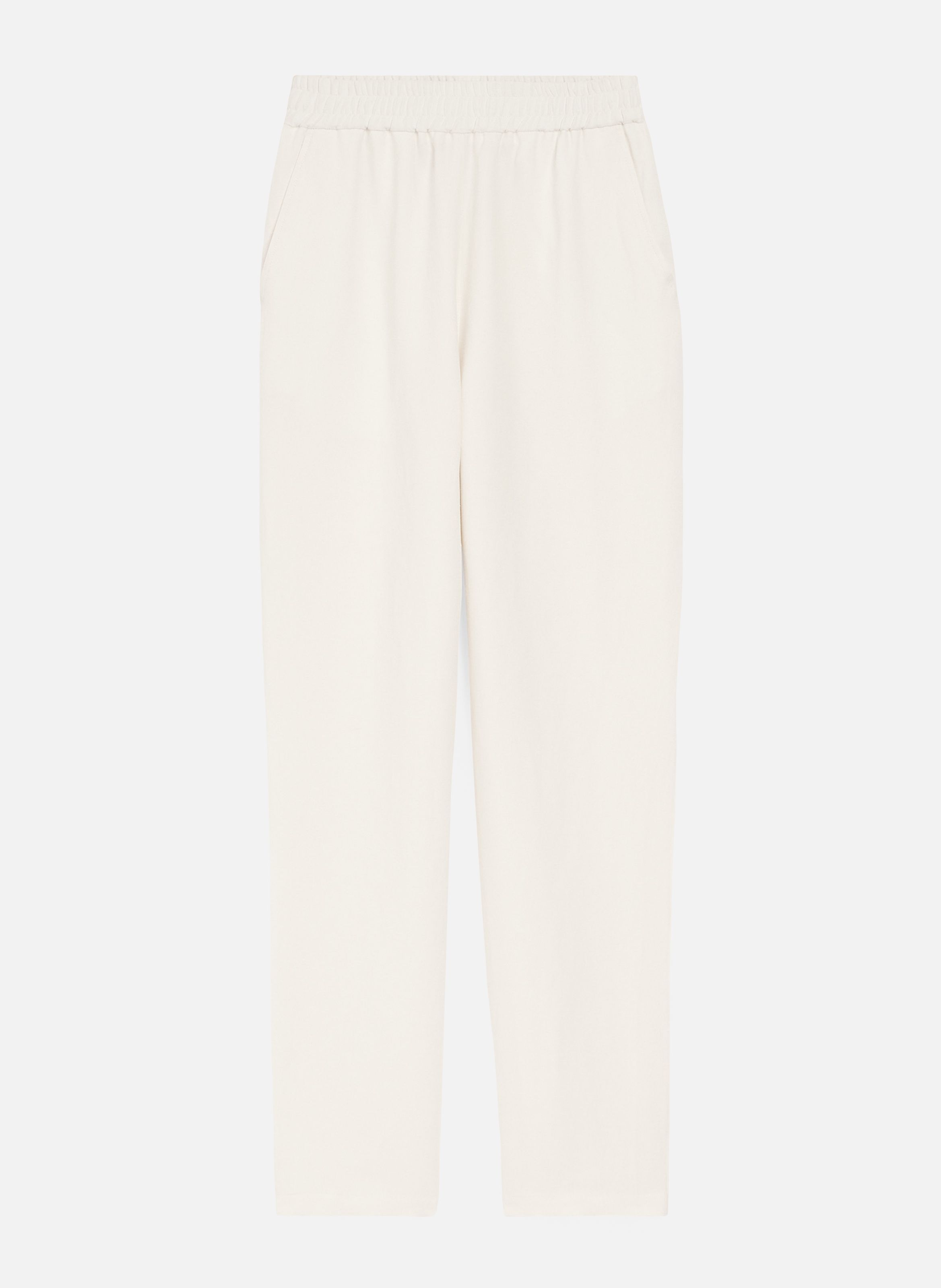 Pantalon taille elastiquée en lin mélangé AMI PARIS Blanc