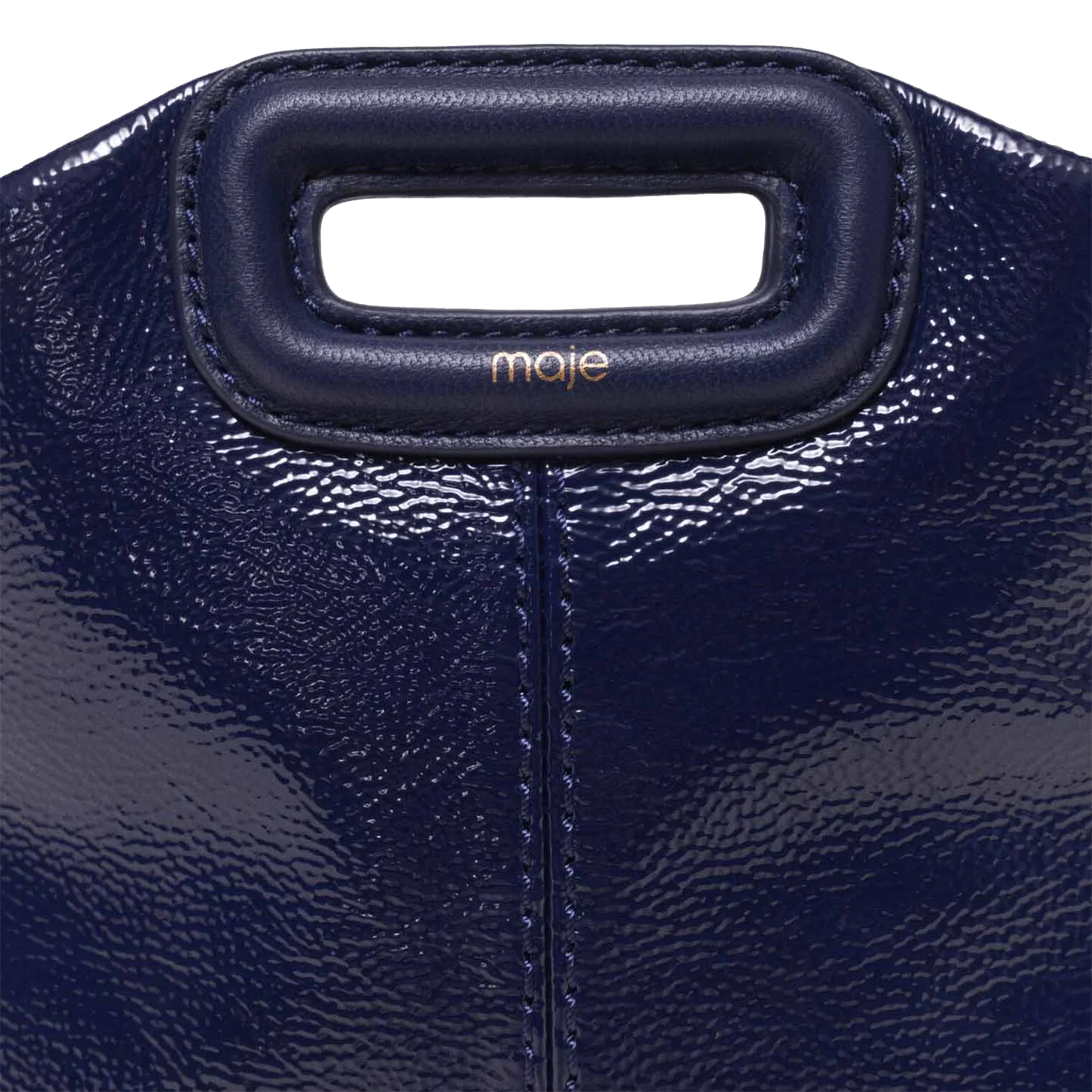 Sac bandoulière à franges en cuir miss m mini MAJE Bleu