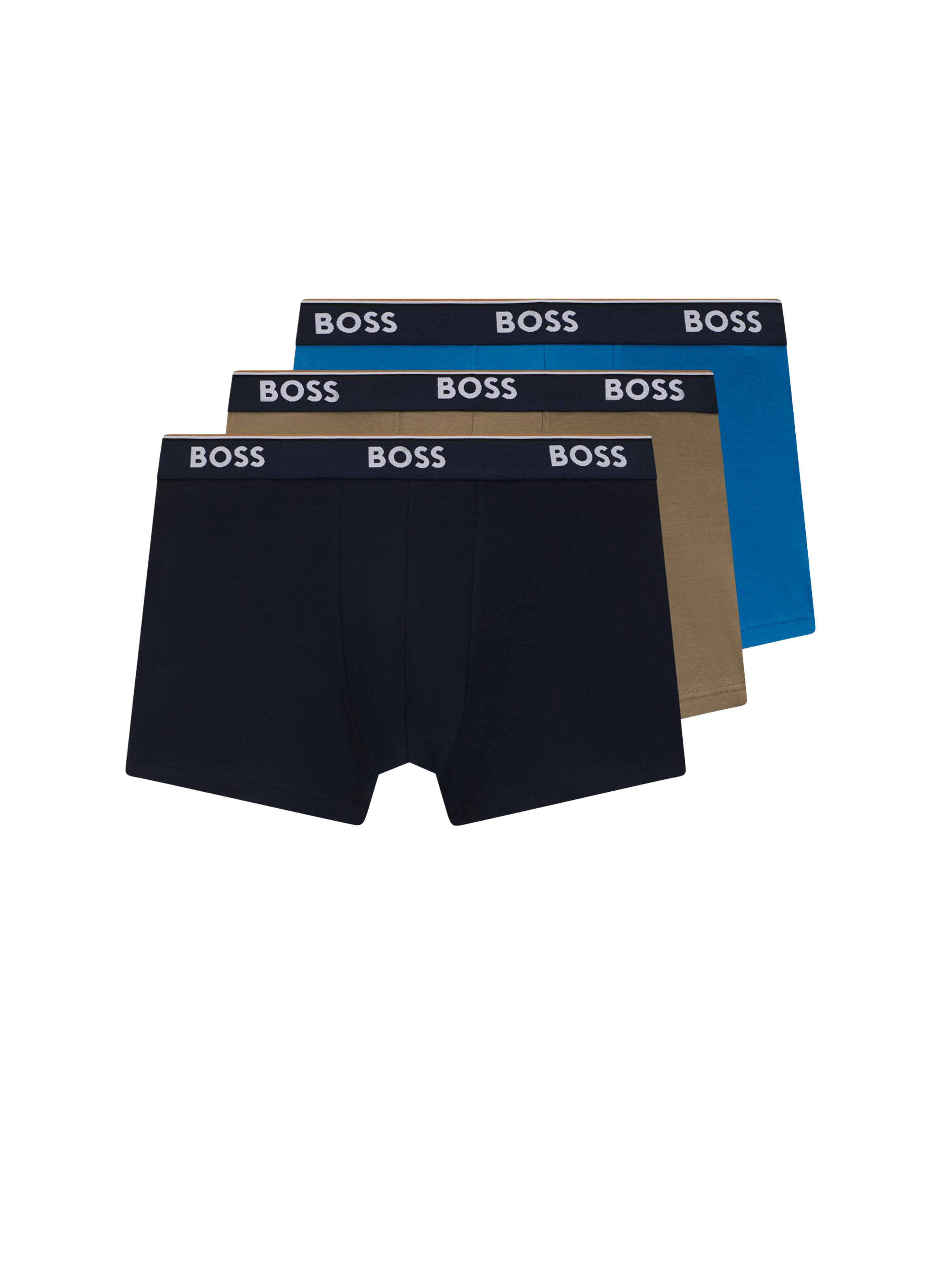 Set of 3 plain boxers in mixed cotton BOSS Multicolour