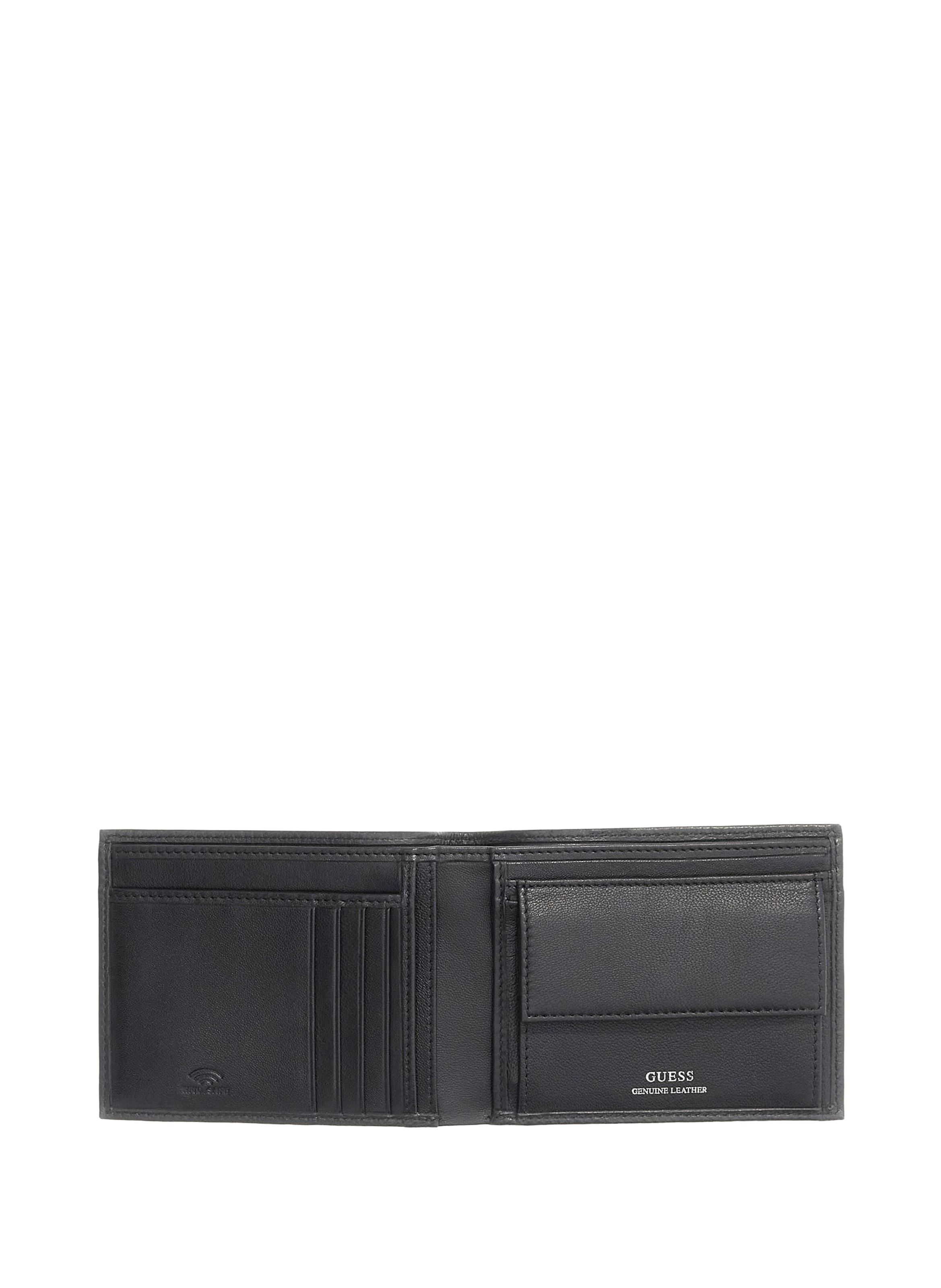 Compact cow leather wallet GUESS Black