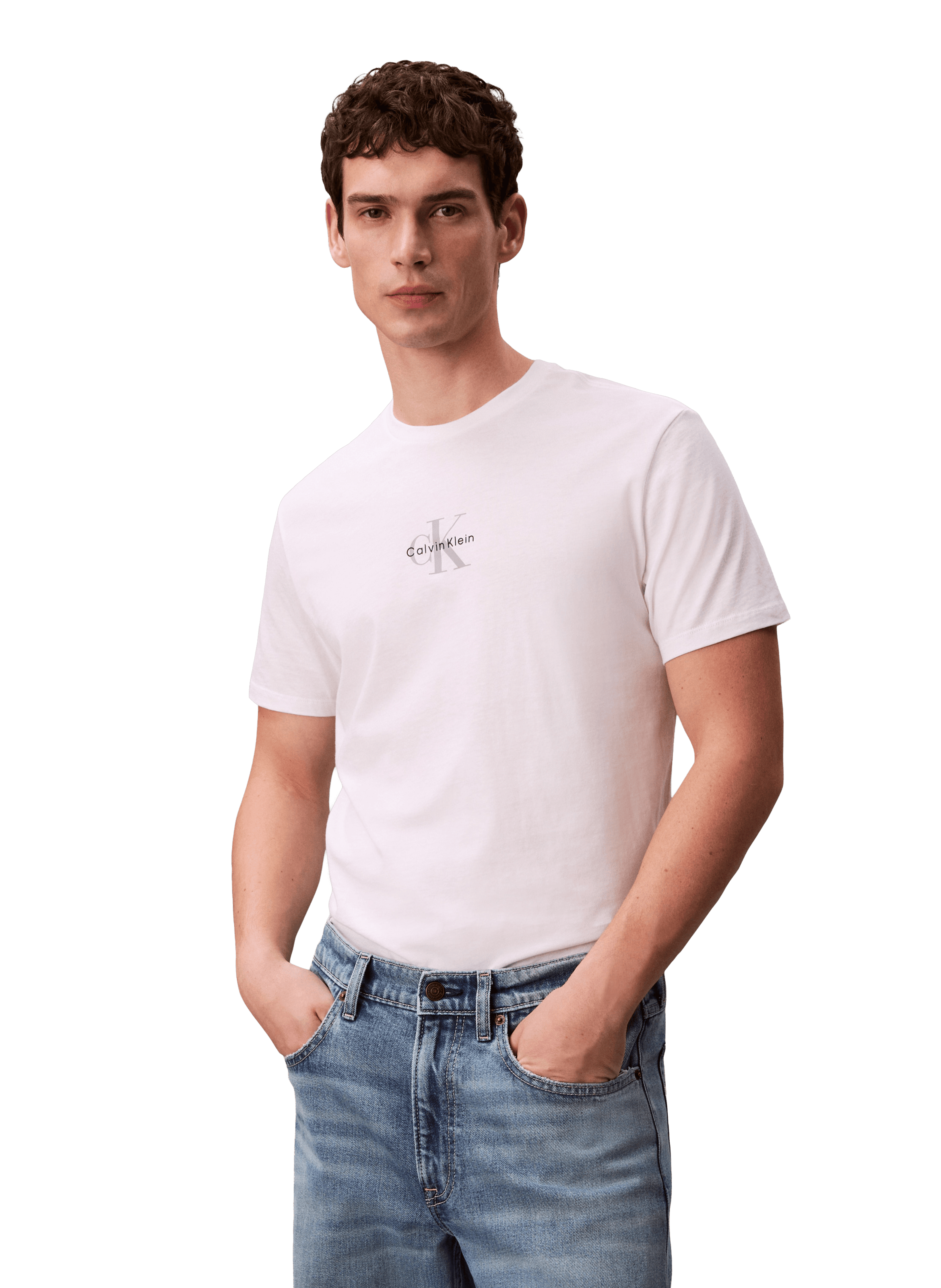 T-shirt imprimé en coton CALVIN KLEIN Blanc