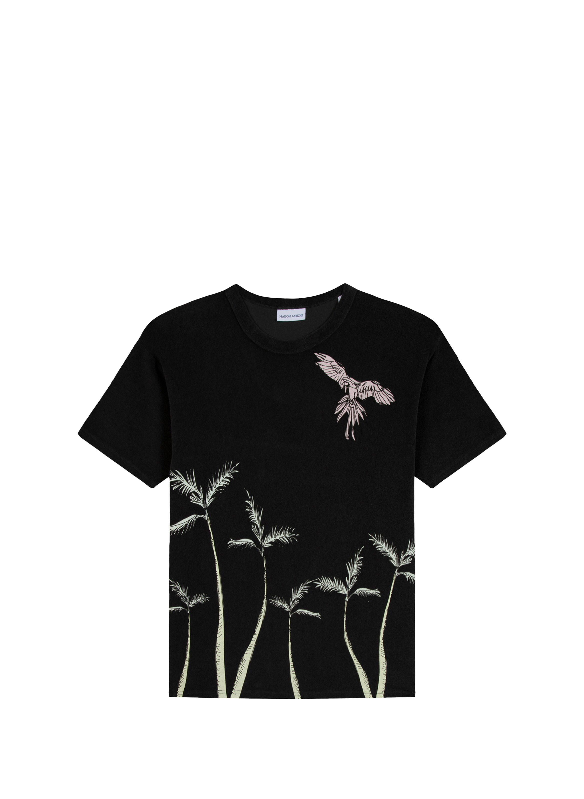 T-shirt éponge Palm Tree en coton MAISON LABICHE Black