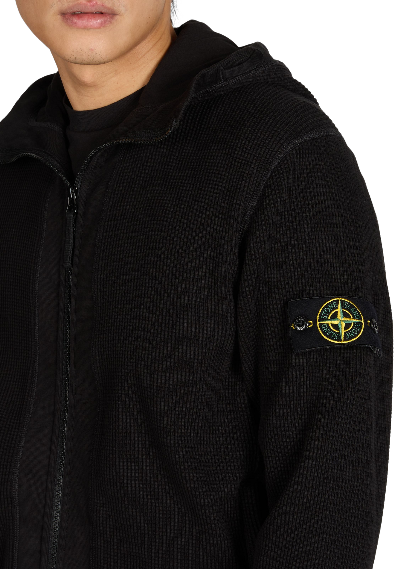 Veste zippée en coton  STONE ISLAND Noir