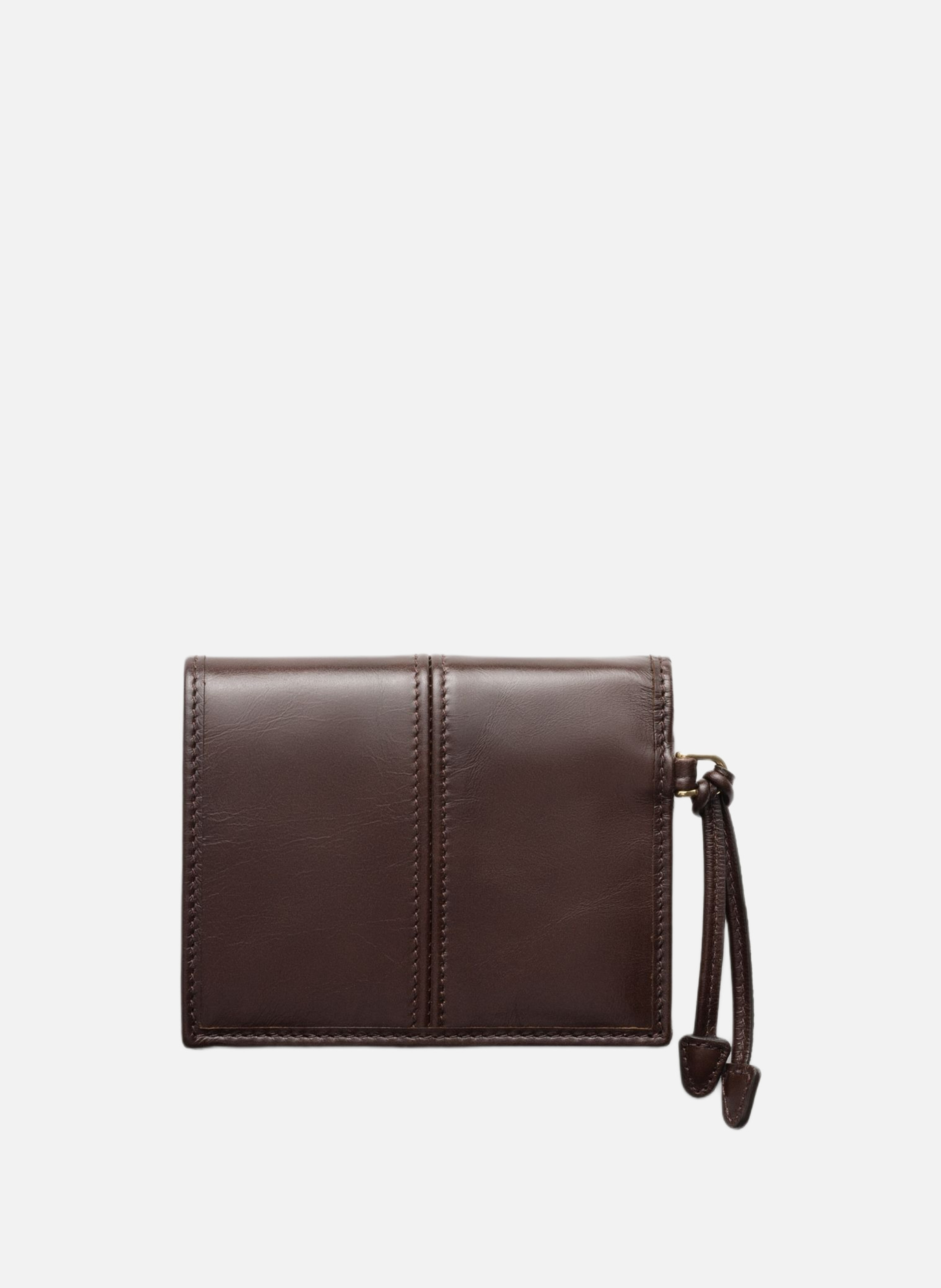 Petit portefeuille en cuir PRADA Marron
