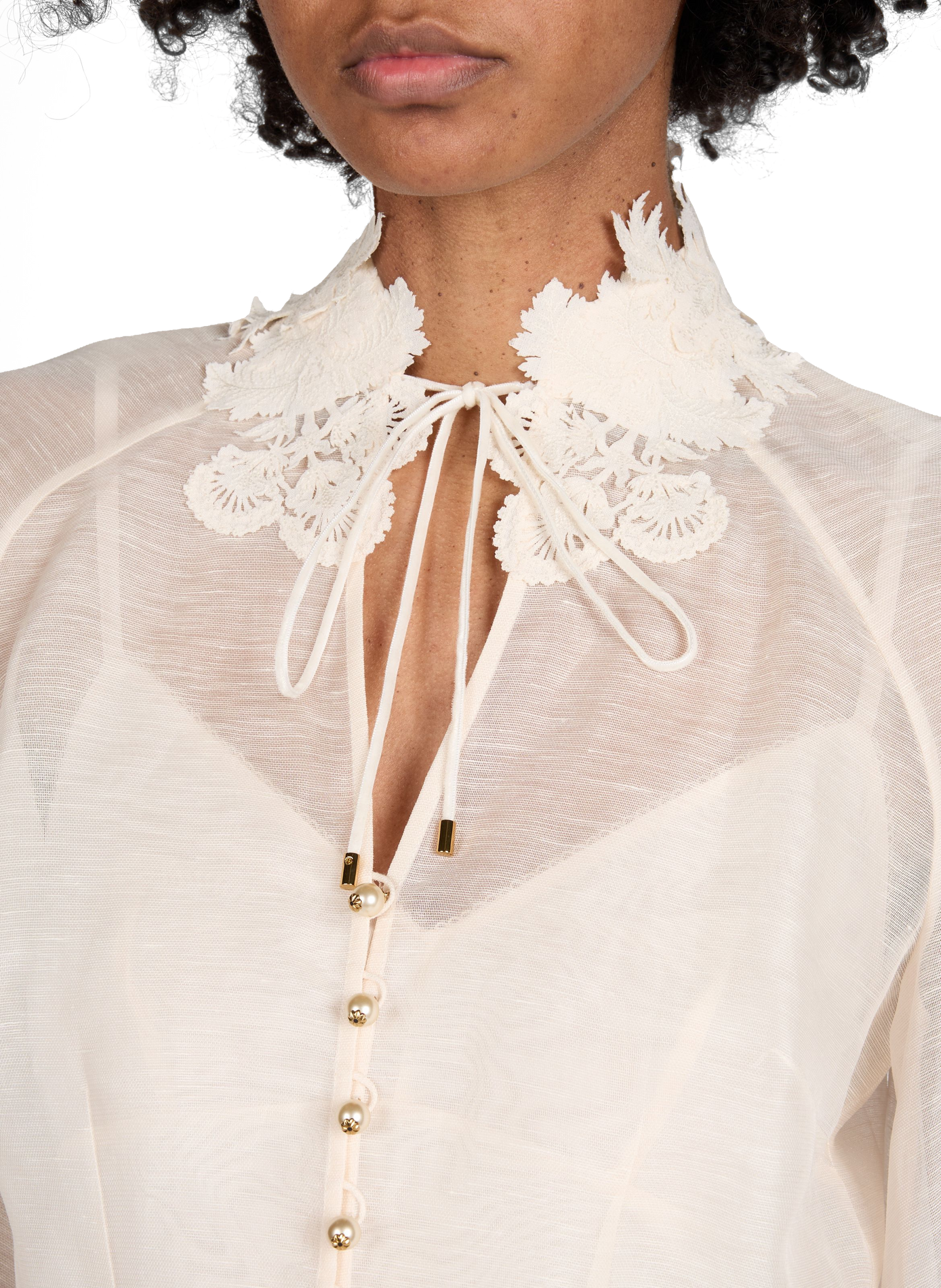 Blouse en lin et soie  ZIMMERMANN Blanc