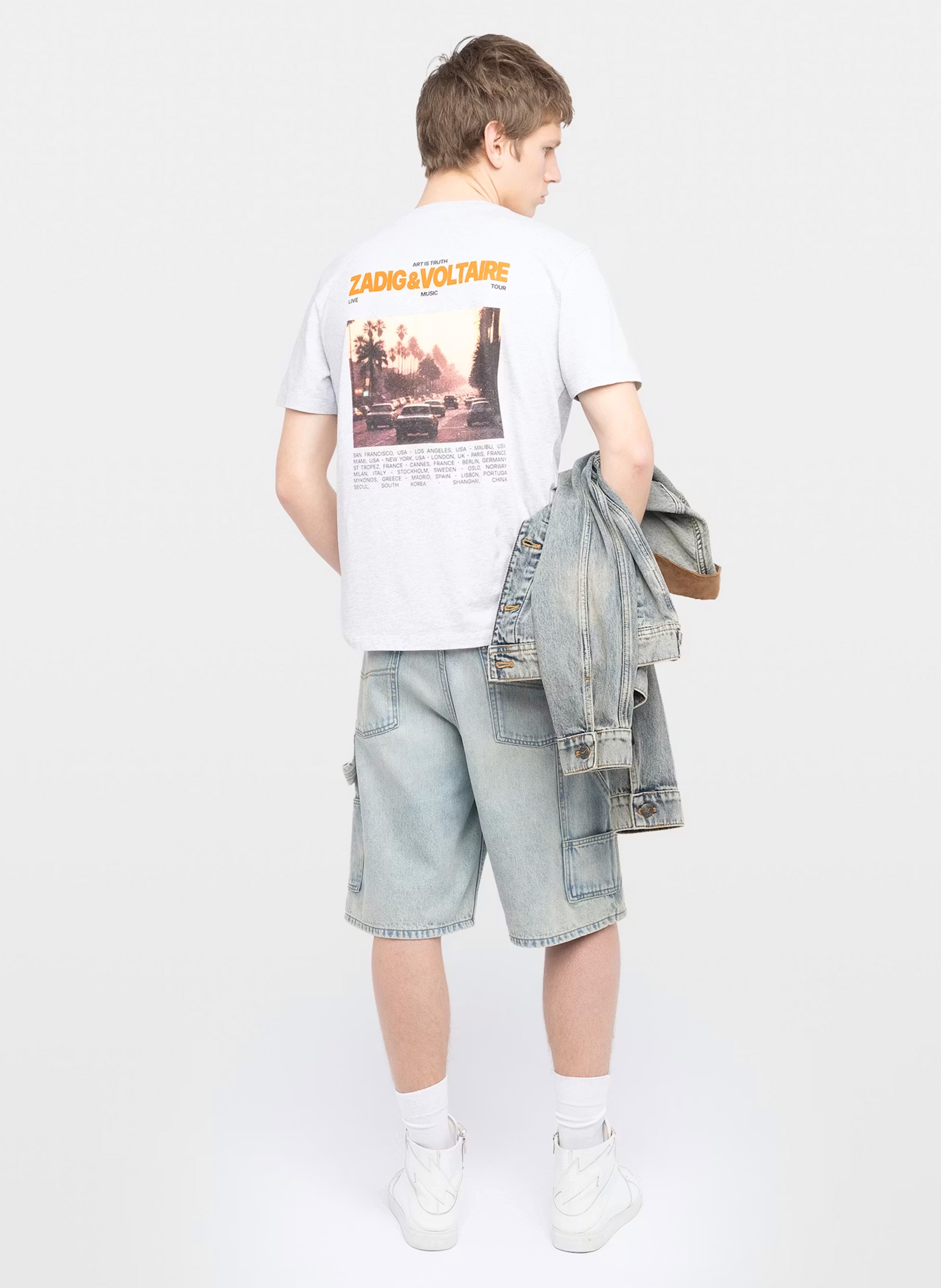 Tee-shirt imprimé col rond tommy ZADIG&VOLTAIRE Gris