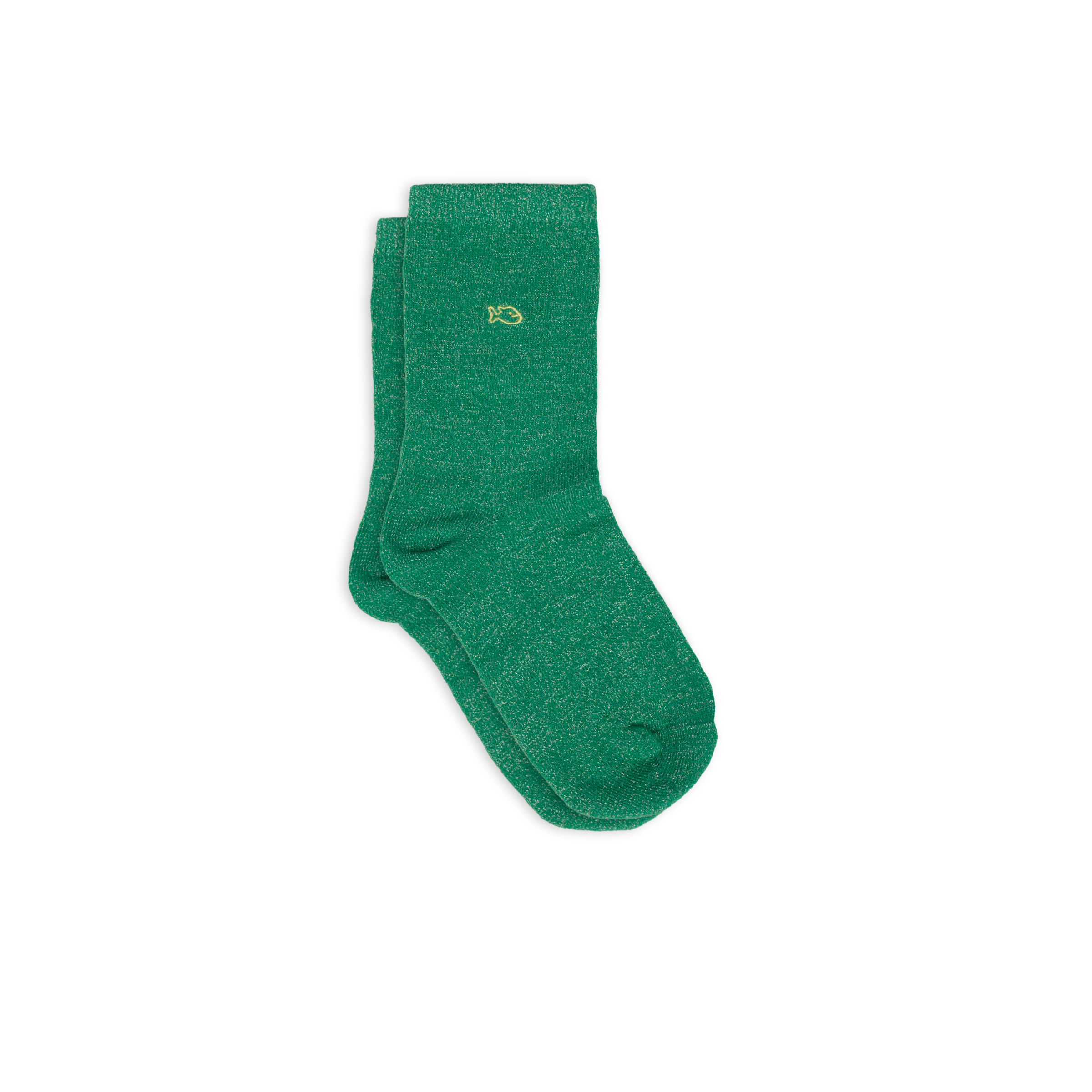 Chaussettes pailletées en coton peigné unies BILLYBELT Vert