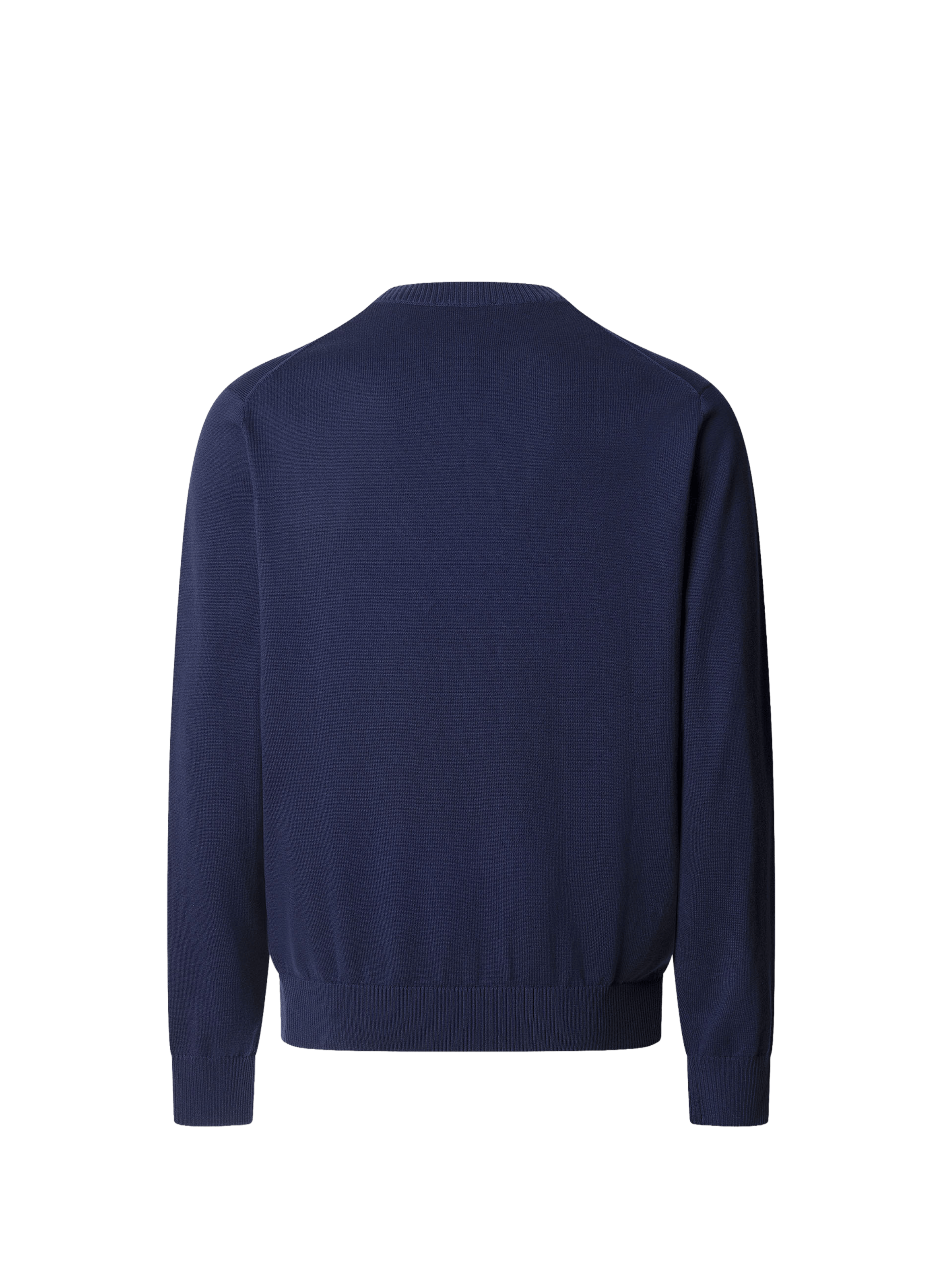 Straight round neck cotton sweater HACKETT Blue