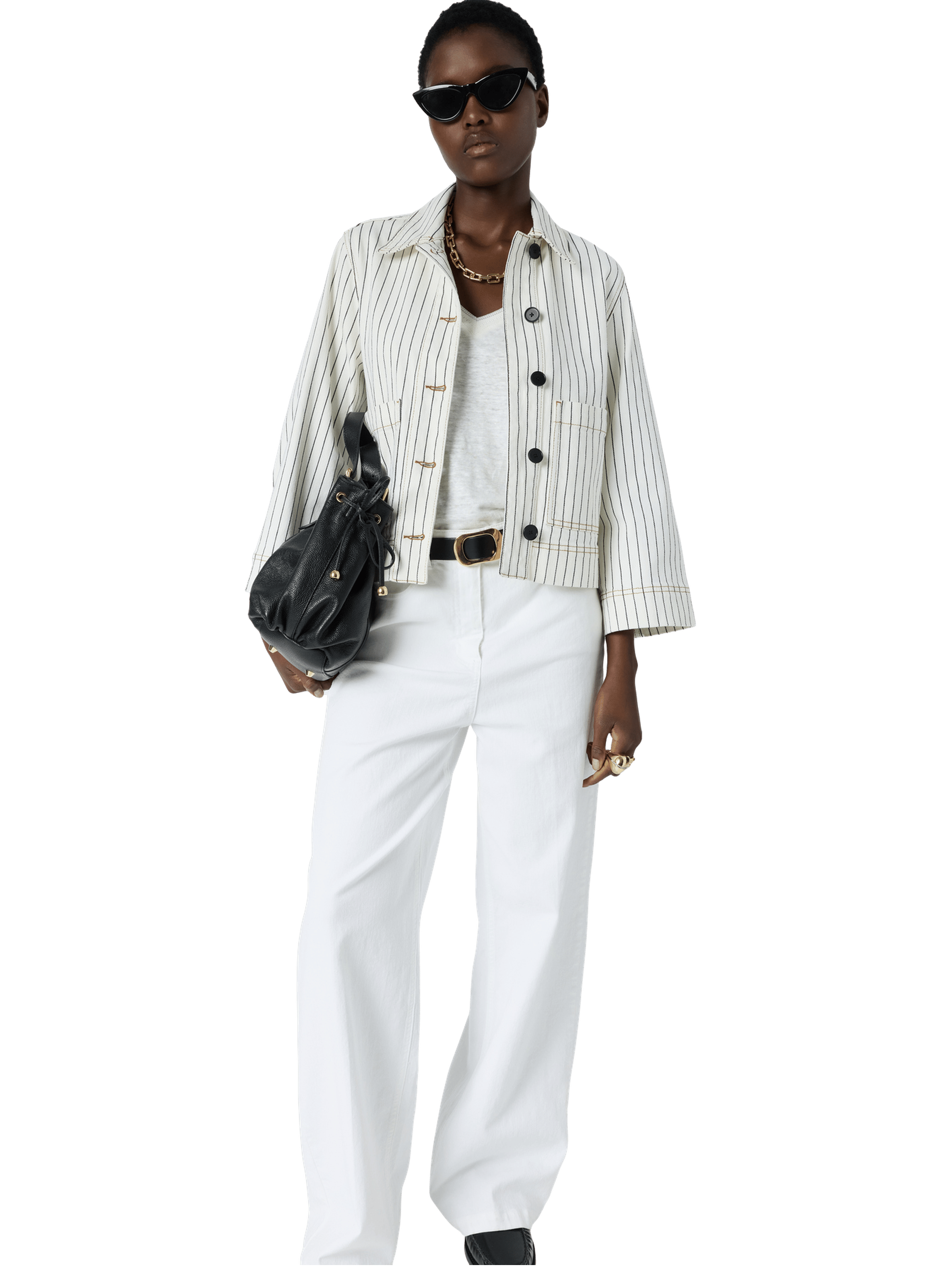 Veste en denim à rayures - tamea GERARD DAREL Beige